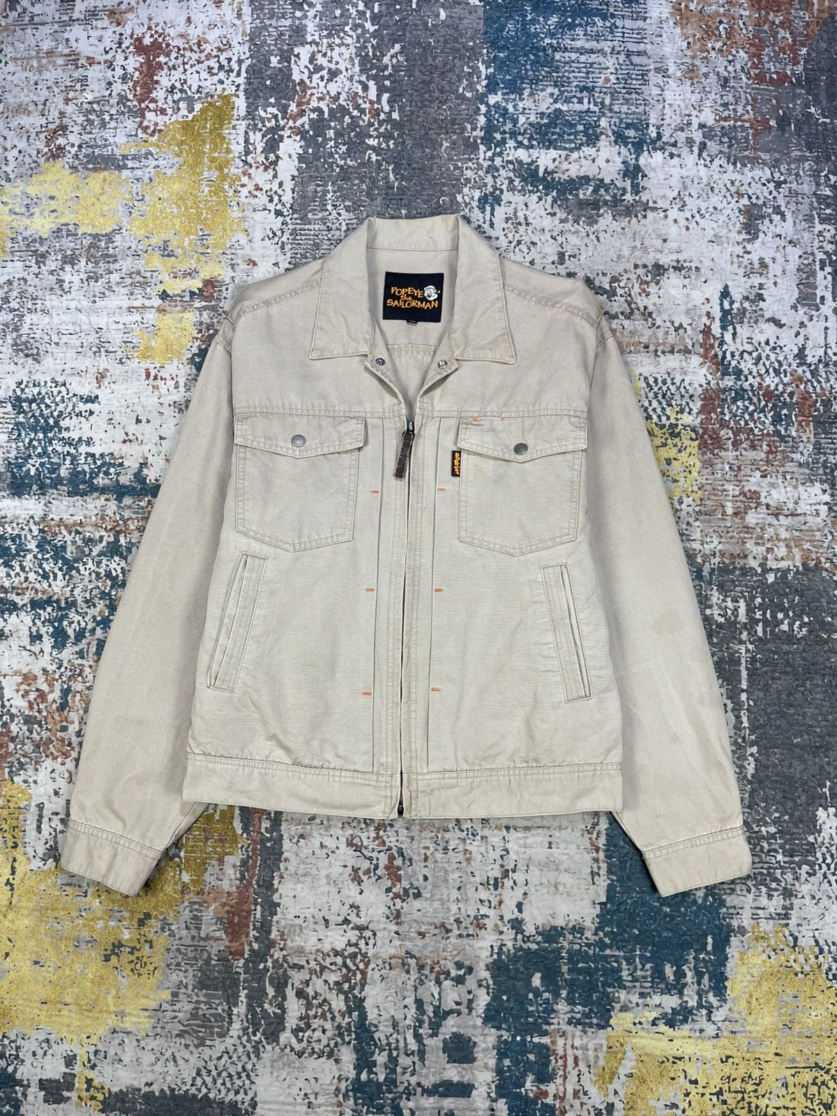 Japanese Brand Vtg Popeye The Sailorman Denim Work Jacket Size US L / EU 52-54 / 3 - 10 Thumbnail