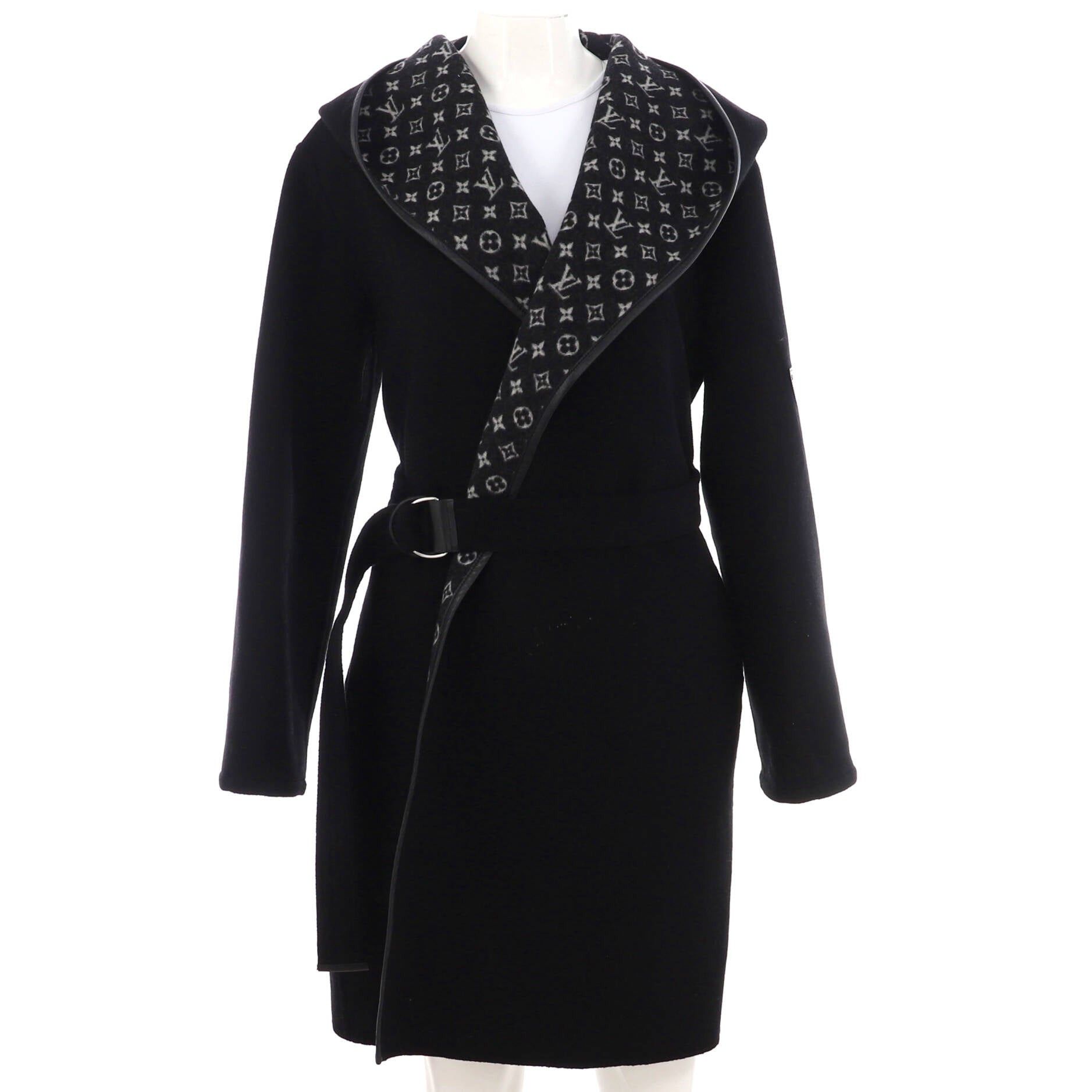 Louis Vuitton Women's reversible hooded belted wrap coat monogram wool blend Size ONE SIZE - 1 Thumbnail