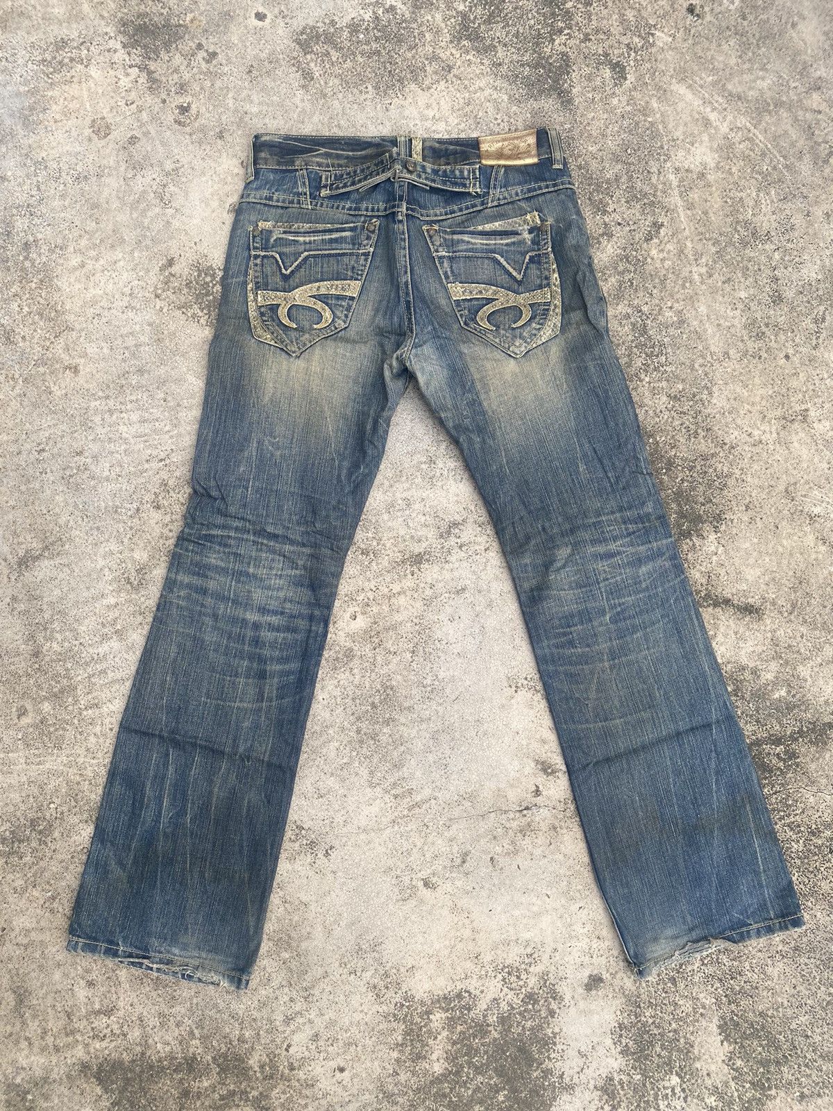 If Six Was Nine × Japanese Brand Flare Jeans Red Pepper Clawmark Snake Skin Size US 34 / EU 50 - 16 Thumbnail