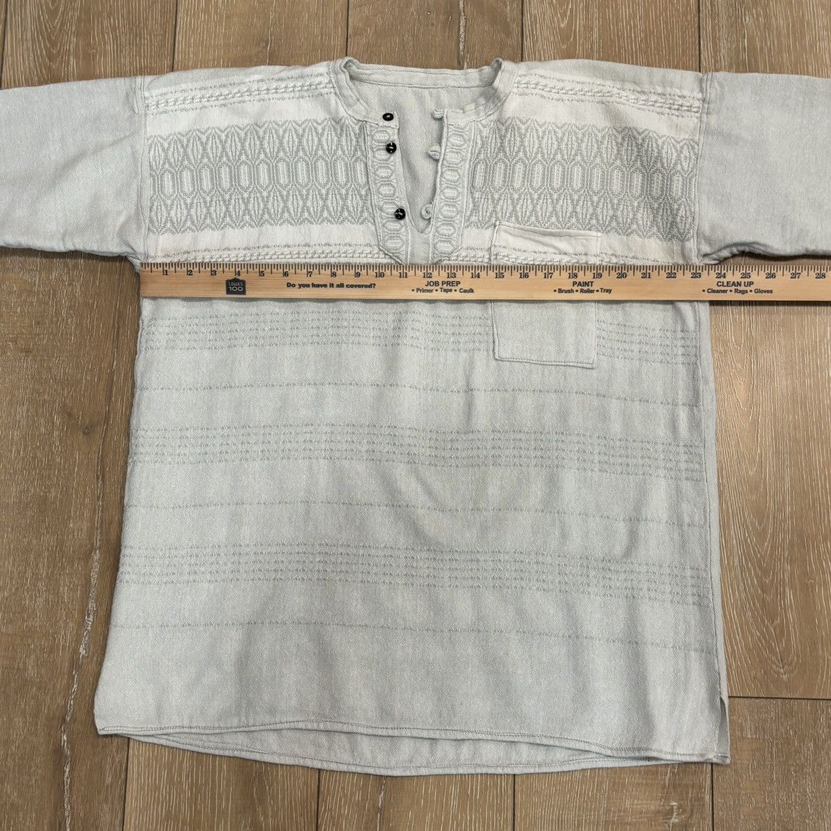 Other Artisan Handwoven Textured Cotton Henley - XL - Boho No Tags Size US XL / EU 56 / 4 - 6 Thumbnail