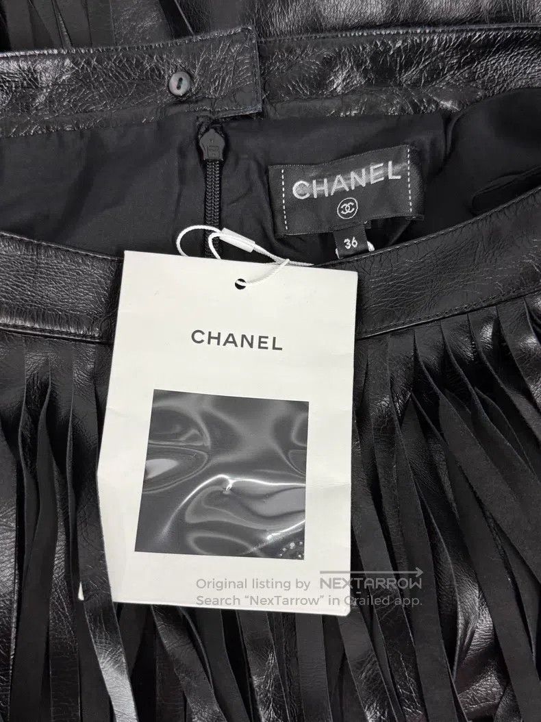 Chanel Chanel Black tassel lambskin skirt Size 24" / US 00 / IT 34 - 3 Thumbnail
