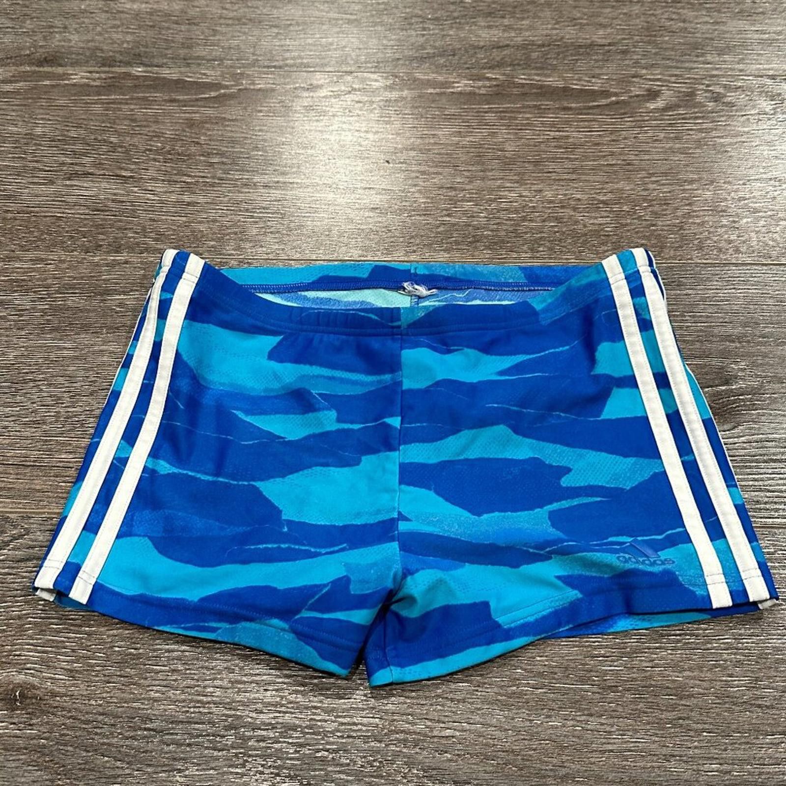 Adidas Adidas Men’s Swim Brief Shorts – Blue Camo – Fits S/M Size US 32 / EU 48 - 1 Thumbnail