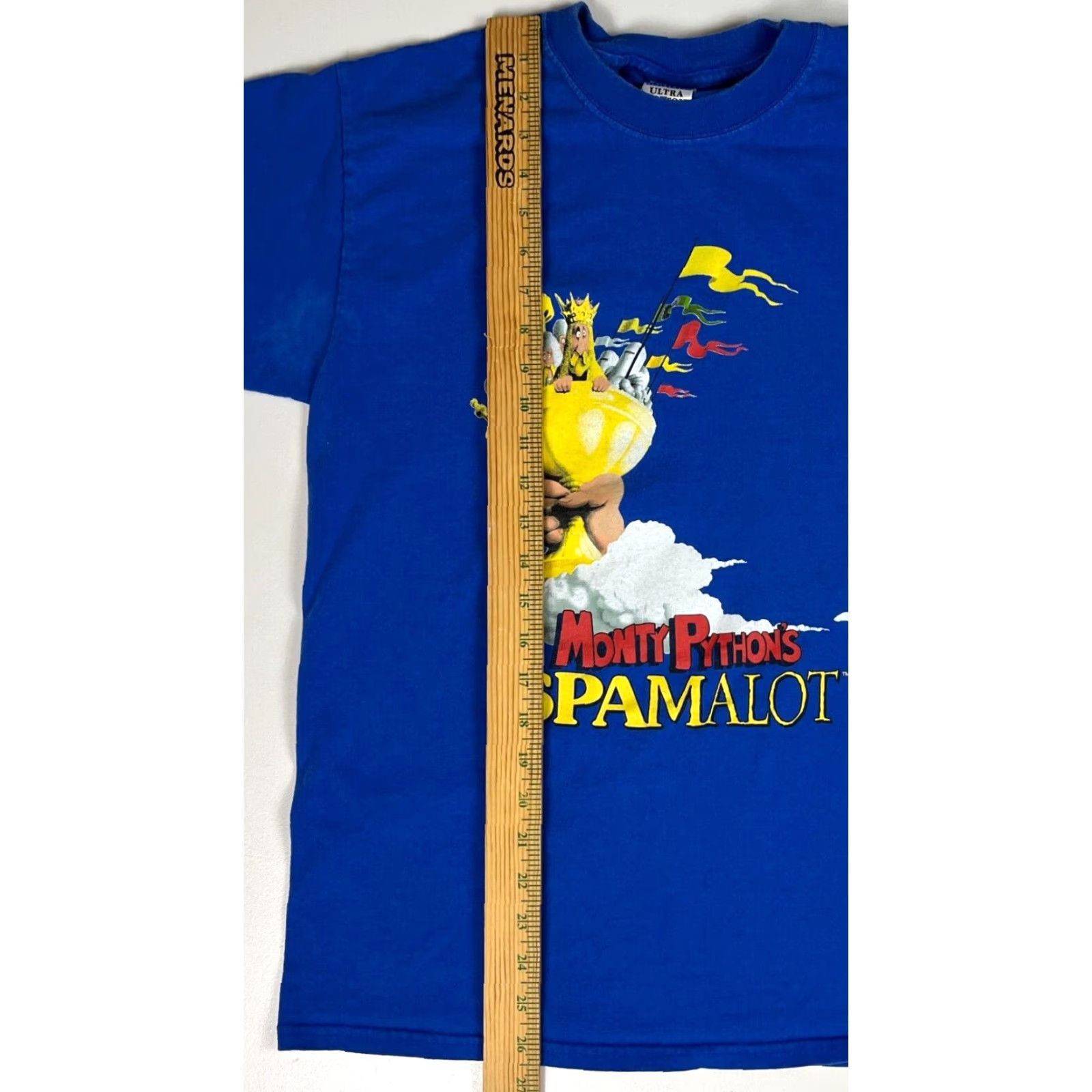 Gildan VINTAGE Men’s Gildan T-Shirt Monty Python’s SpamAlot Crew Neck Short Sleeve Blue 100% Cotton Size M Mens Size US M / EU 48-50 / 2 - 7 Thumbnail