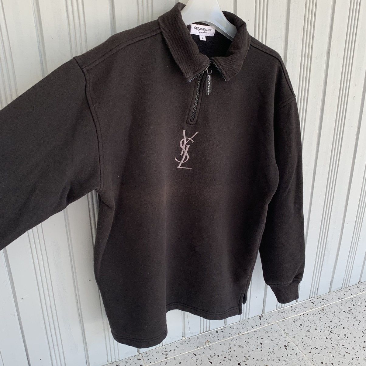 Yves Saint Laurent Vintage YSL Yves Saint Laurent Quarter Zip Zipper Sweatshirt Size US S / EU 44-46 / 1 - 10 Thumbnail