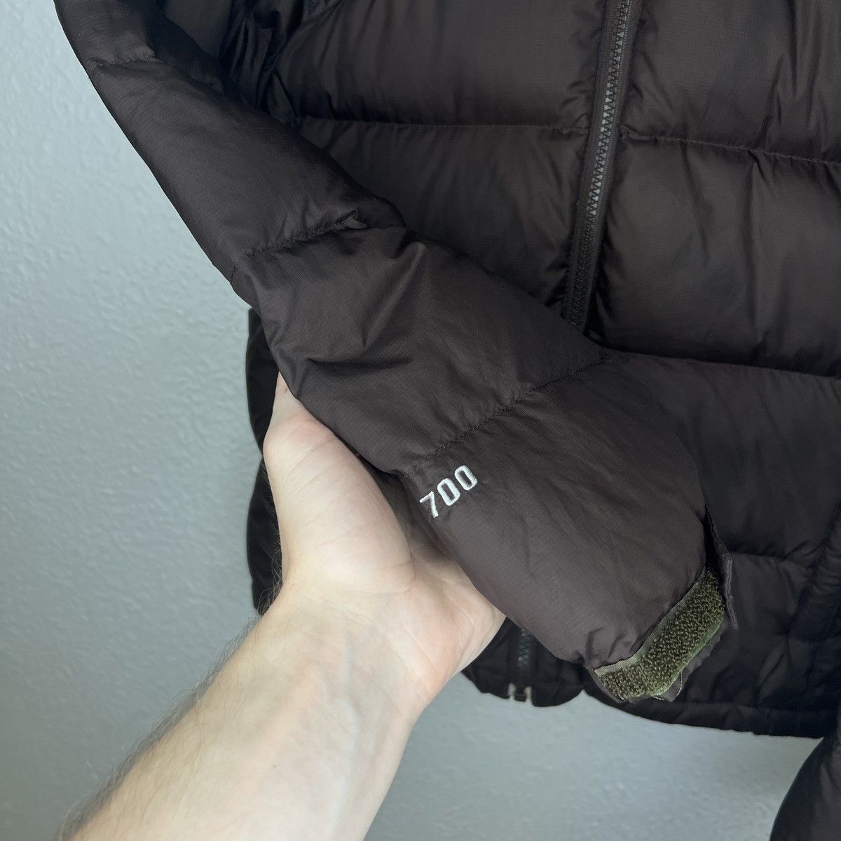 The North Face × Vintage The North Face Nuptse 700 Down Jacket Brown Retro Y2K Drill Size XS / US 0-2 / IT 36-38 - 3 Thumbnail