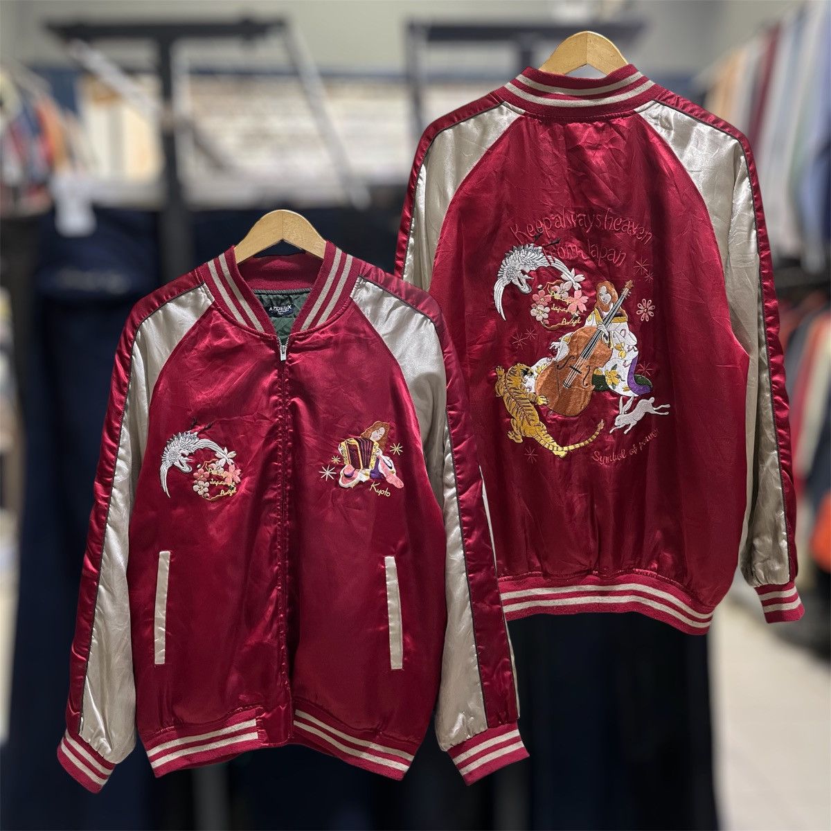 Kapital Kapital Rain Skull and Snake-Satin Sham Bomber Jacket