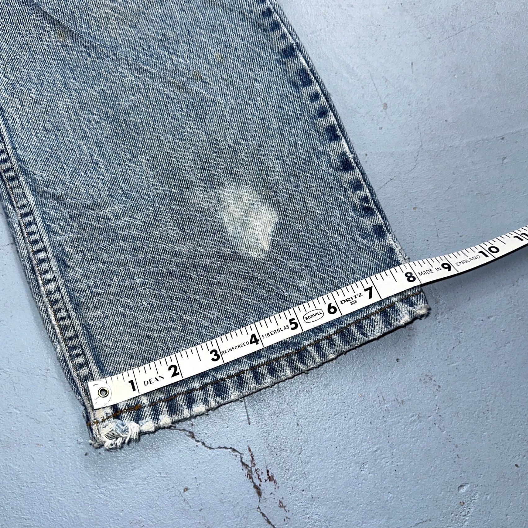 Levi's VINTAGE Levis 517 Jeans Bootcut Flare Blue Worn USA Orange Tab 90s Act 33x31 Size US 33 - 5 Thumbnail
