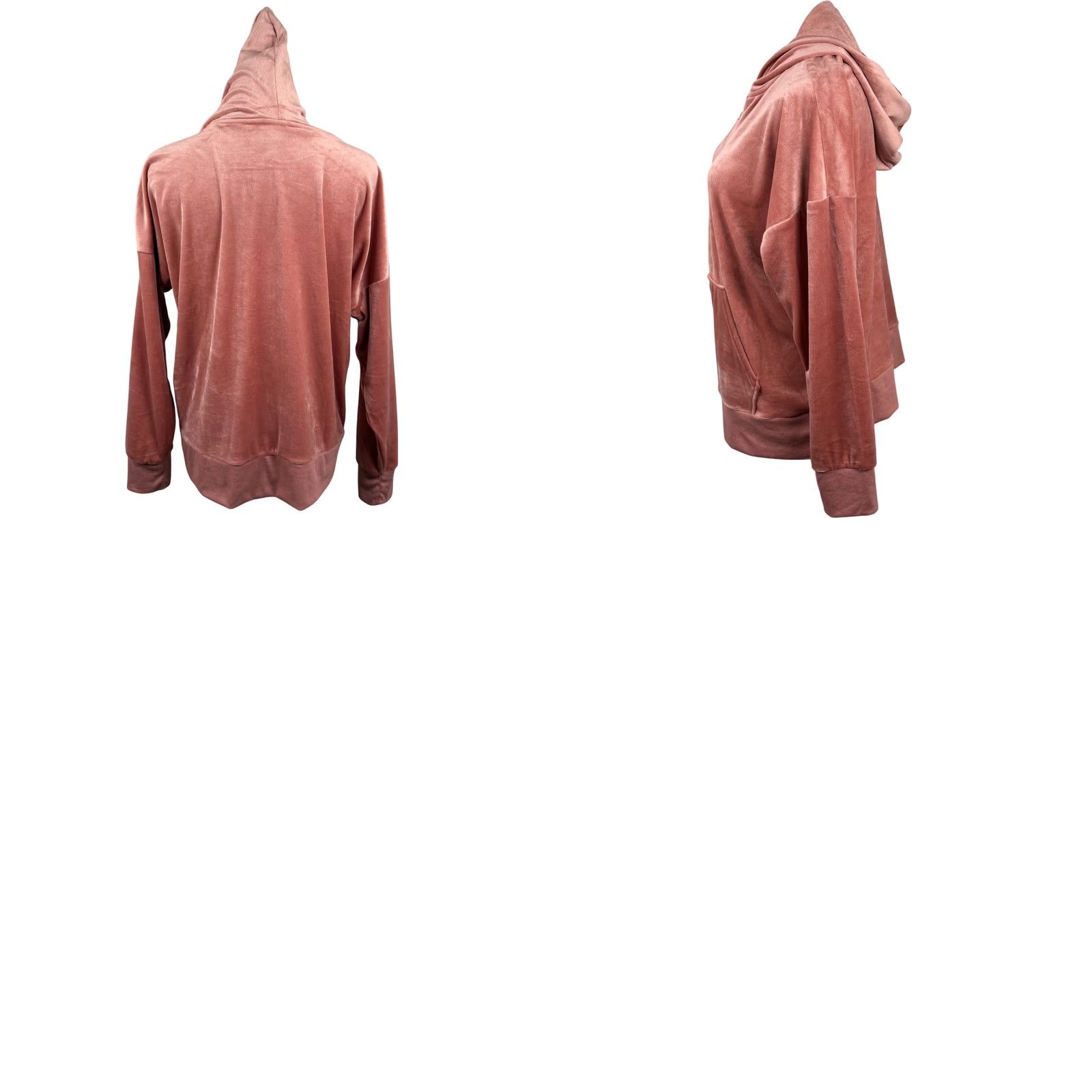 Vintage Felina Womens Hoodie L Velour Full Zip Pink Dusty Rose Relaxed Fit Loungewear Y2K Velour Zip Hoodie Size L / US 10 / IT 46 - 8 Thumbnail