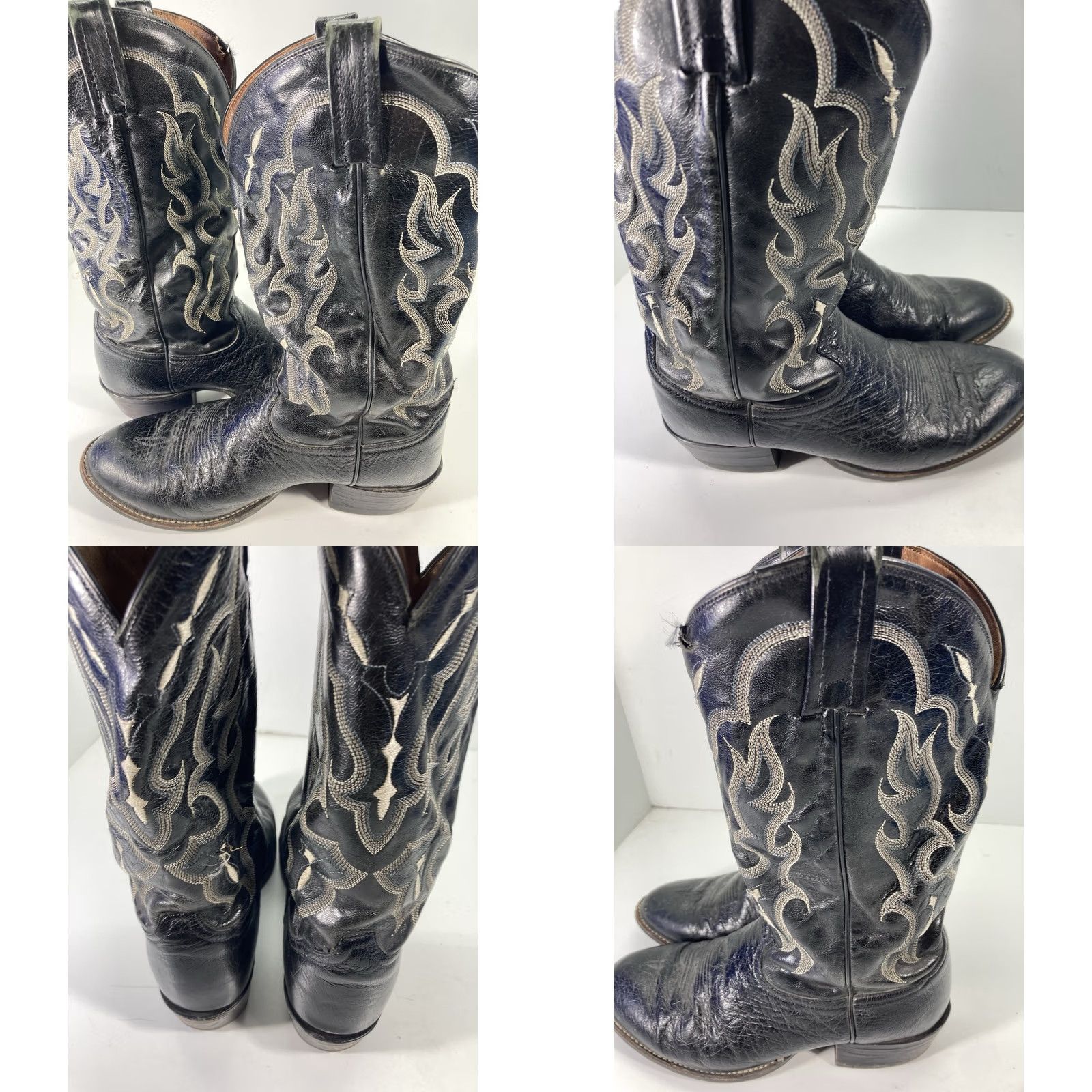 Tony Lama Tony Lama CT871 Boots Men 9.5D Black Ostrich Leather Western Cowboy Boots Size US 10 / EU 43 - 10 Thumbnail