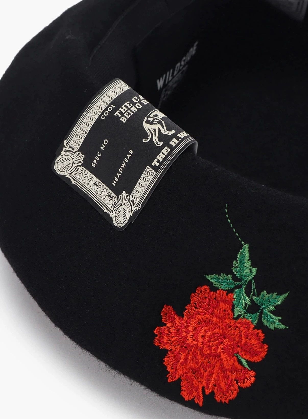 Other H.W. Dog × Wildside Peony Embroidery Wool Beret Size ONE SIZE - 6 Thumbnail