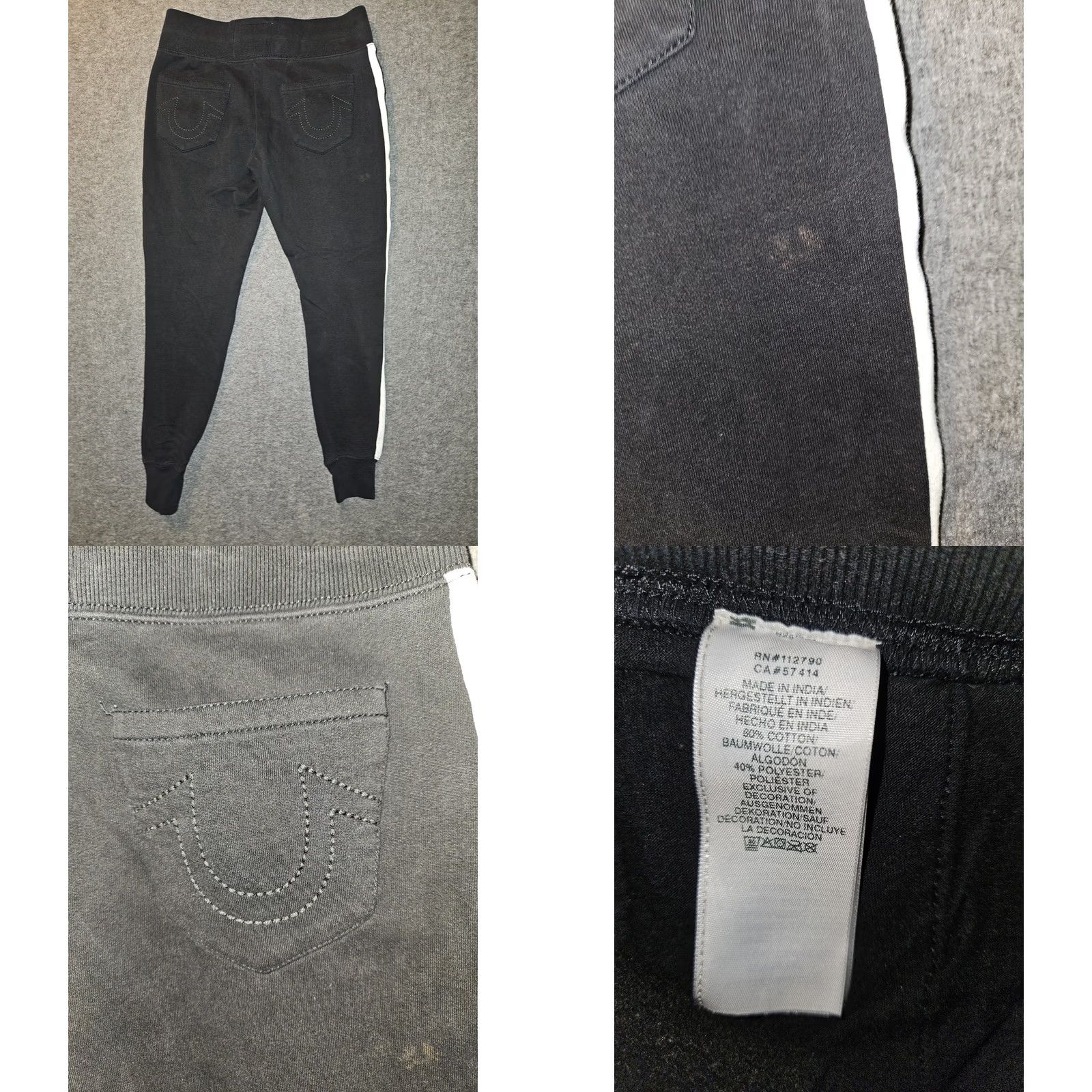 True Religion True Religion Joggers Women's XS Black Pull On Pockets Logo Active Running Size 26" / US 2 / IT 38 - 8 Thumbnail