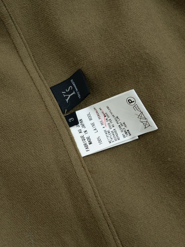 Yohji Yamamoto Yohji Yamamoto Olive Green Reversible Wool Long Sleeve Shir Size US L / EU 52-54 / 3 - 8 Thumbnail