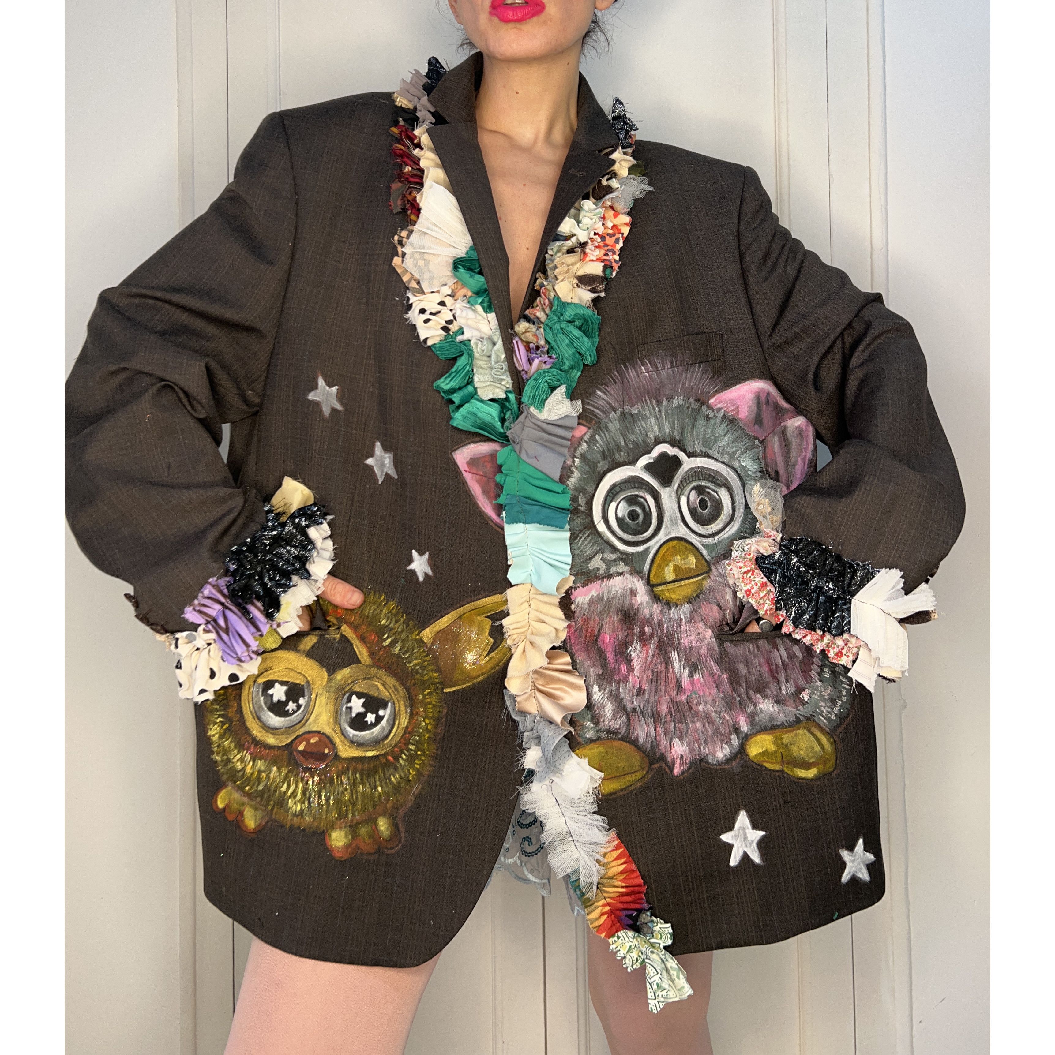 Custommade Hand Painted 90s Nostalgia Toy Art Blazer Size 4XL / US 24-26 - 2 Thumbnail