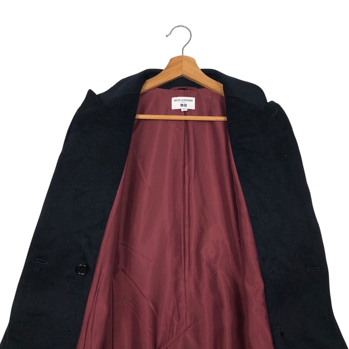 Japanese Brand 📌Rich Black Long Jacket Double Breast Ines De La Fressange Size US XL / EU 56 / 4 - 16 Thumbnail