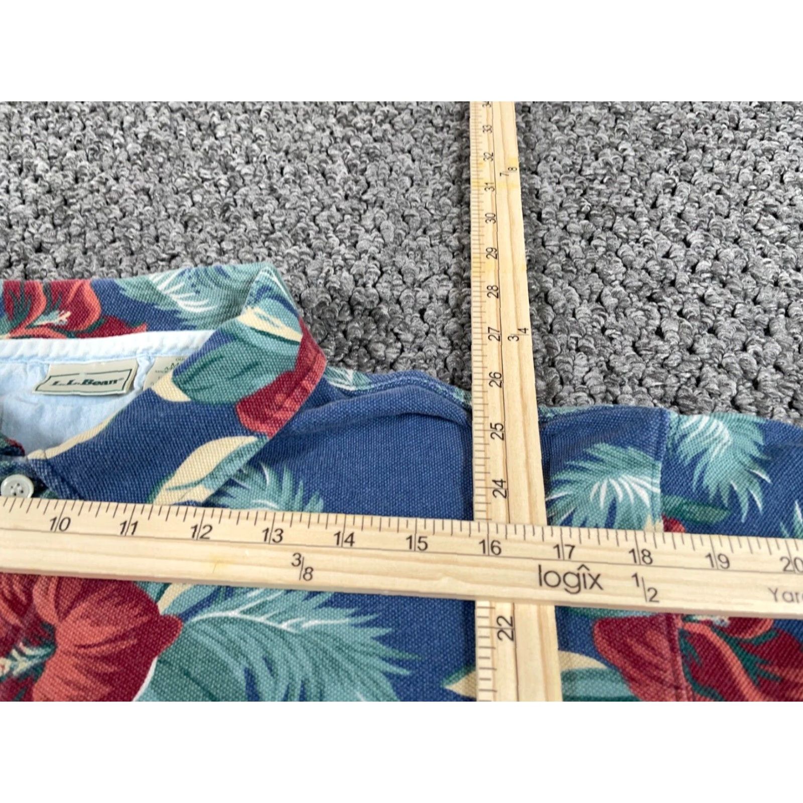 Vintage VINTAGE L.L. Bean Floral Polo Shirt Adult Medium Blue Retro 90s Preppy Mens Size US M / EU 48-50 / 2 - 6 Thumbnail