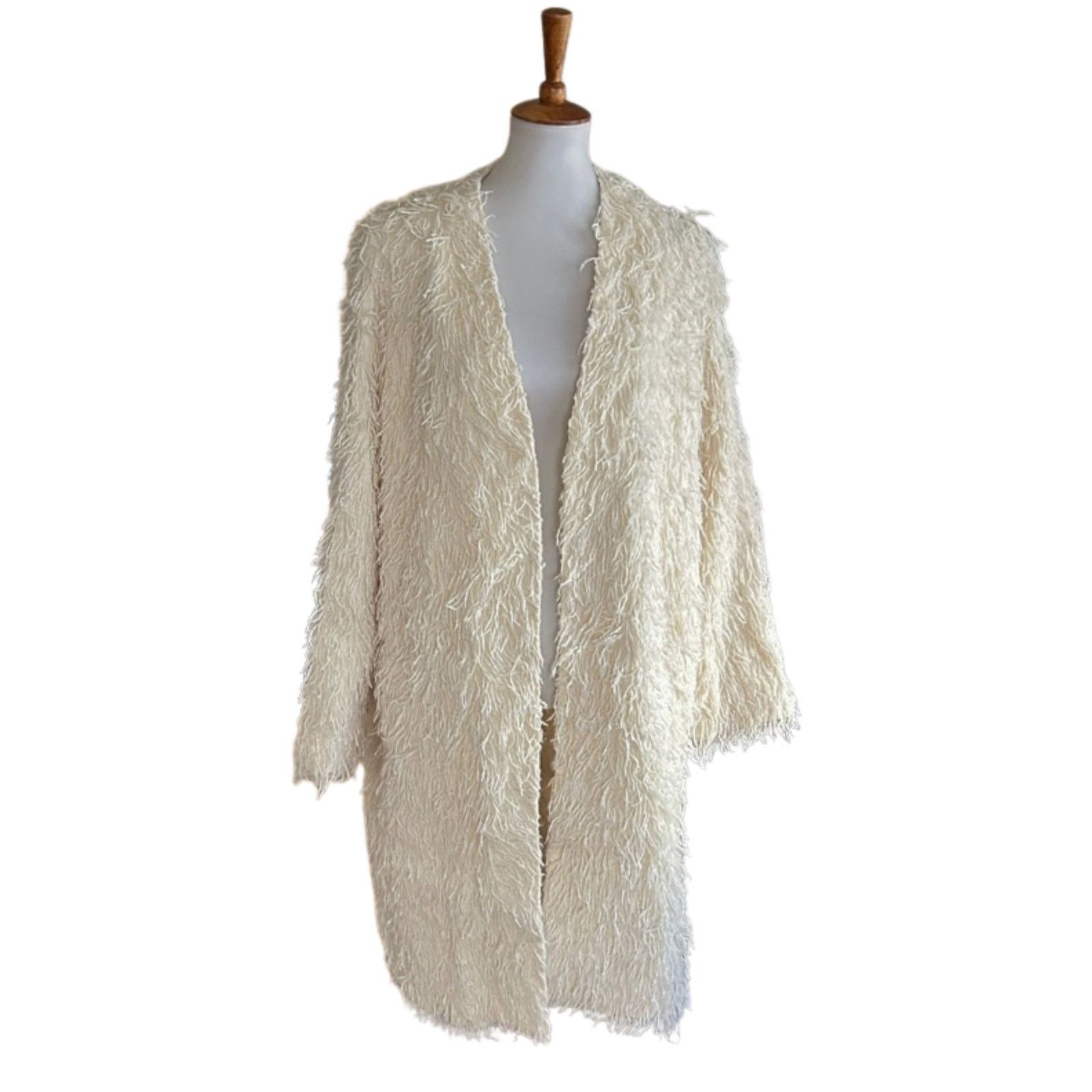 Helmut Lang Helmut Lang Wool-Blend Fringe Coat, Size XS Size XS / US 0-2 / IT 36-38 - 1 Thumbnail
