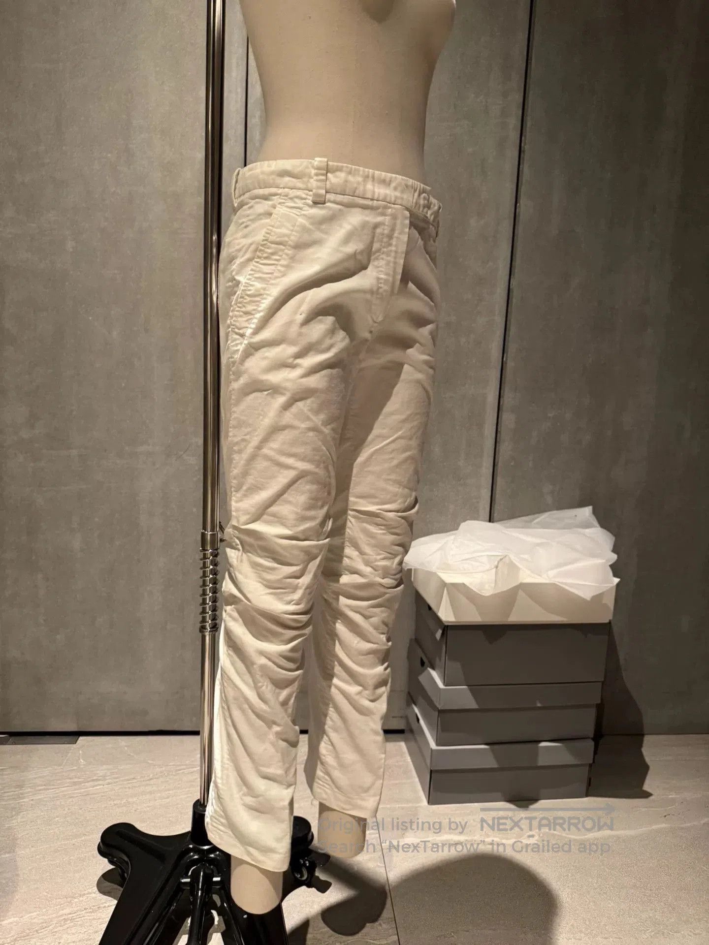 Ann Demeulemeester unique white pleated denim trousers. Size US 42 / EU 58 - 3 Thumbnail