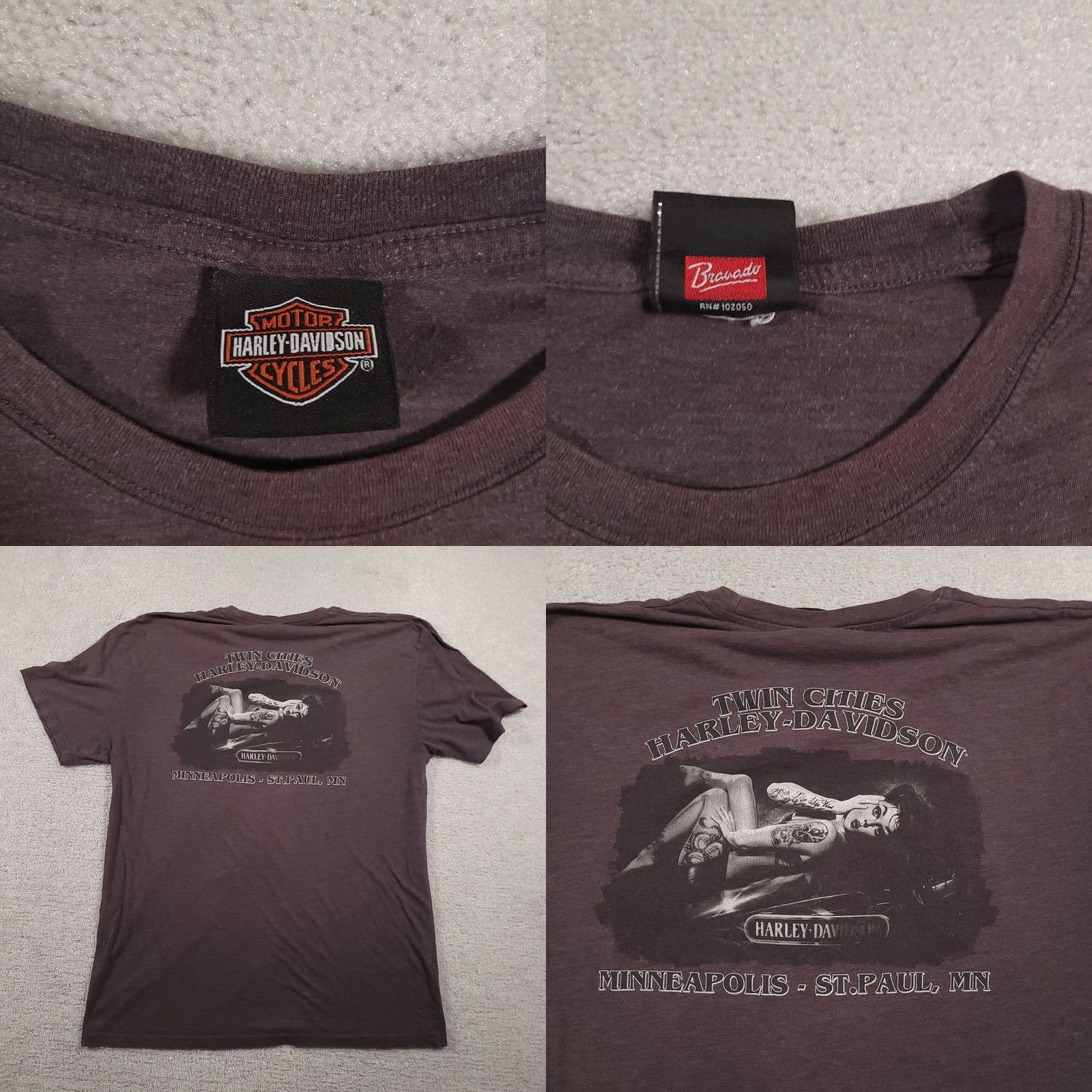 Harley Davidson Harley-Davidson Shirt Mens Large Gray Graphic Tee Twin Cities MN Size US L / EU 52-54 / 3 - 9 Thumbnail