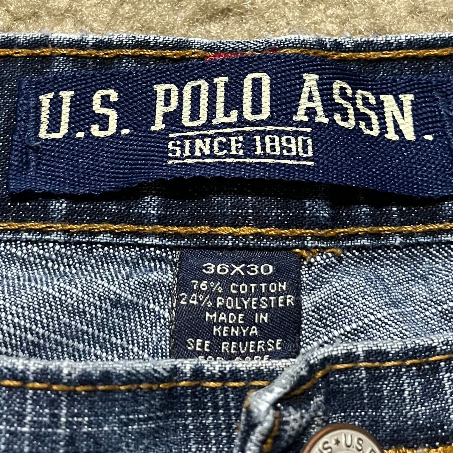 U.S. Polo Assn. U.S. Polo ASSN Y2K Baggy Acid Washed Wide Leg Blue Jeans Size US 36 / EU 52 - 5 Thumbnail