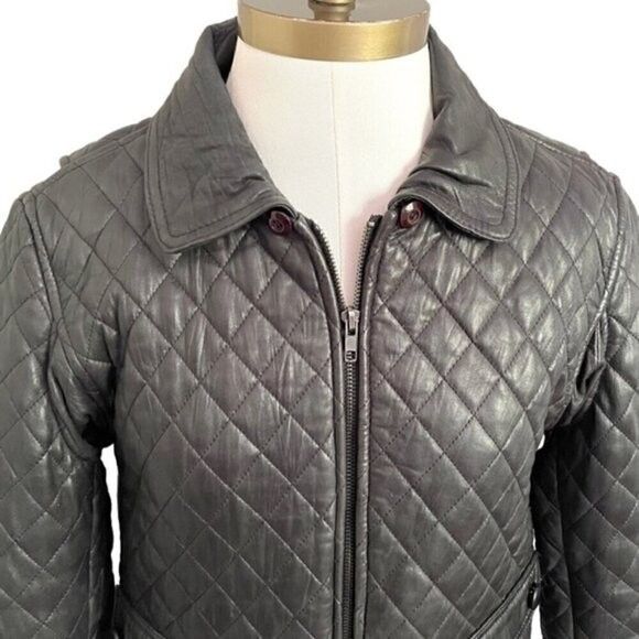 Corpus Corpus Black Lambskin Quilted Leather Bomber Jacket - Small Size S / US 4 / IT 40 - 4 Thumbnail