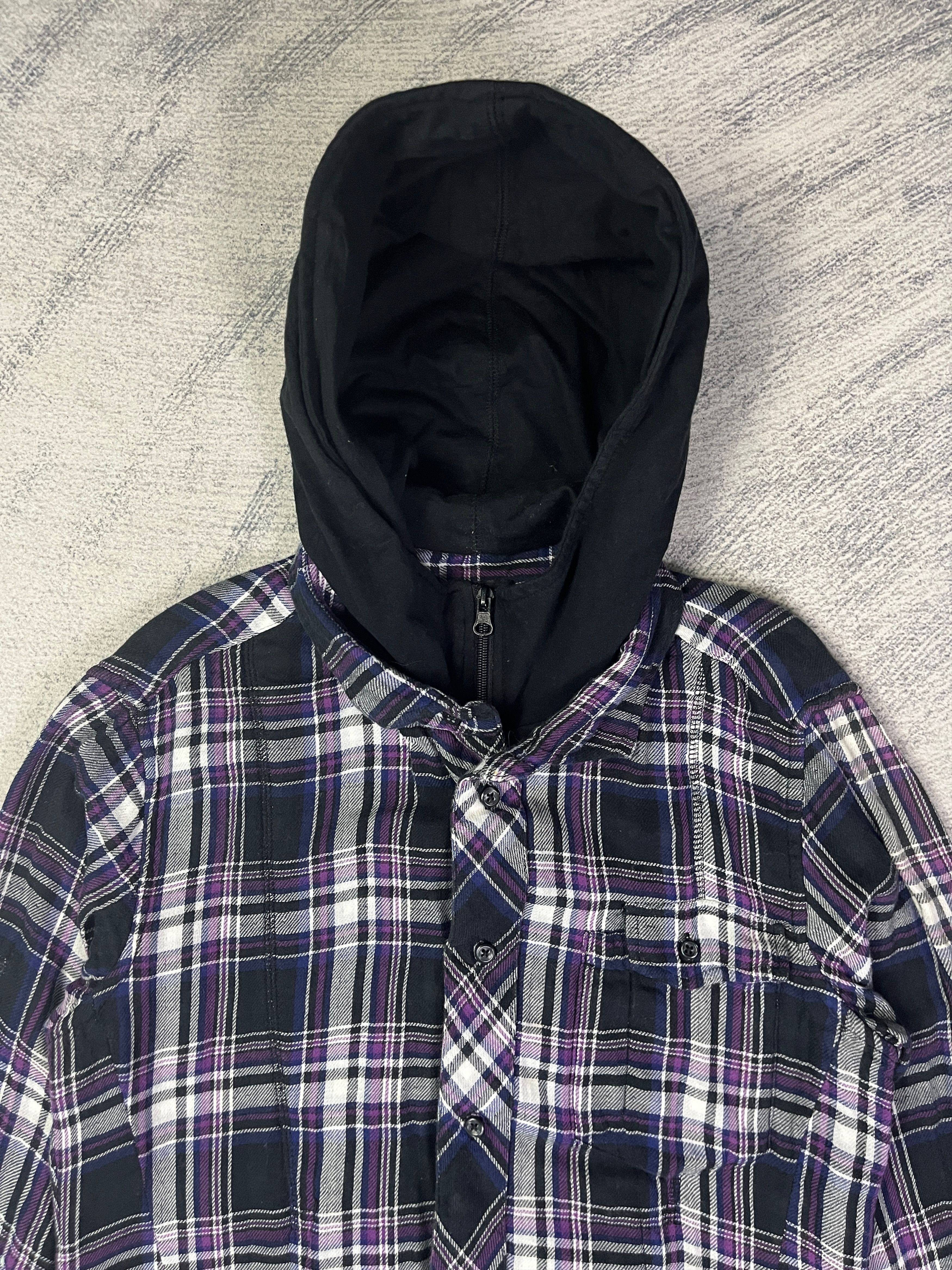Japanese Brand PPFM Checkered Shirt Button Up Hoodie Size M / US 6-8 / IT 42-44 - 3 Thumbnail