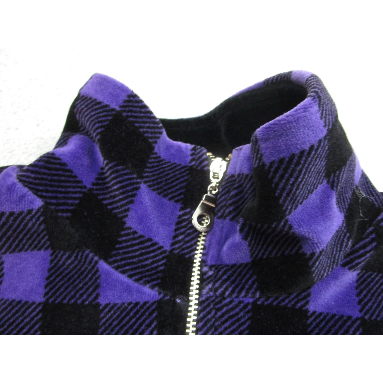 Velour York Harbor Pullover Womens M Purple Black Plaid 1/2 Zip Fleece Sweatshirt Velour Outdoor Classic Size M / US 6-8 / IT 42-44 - 4 Thumbnail
