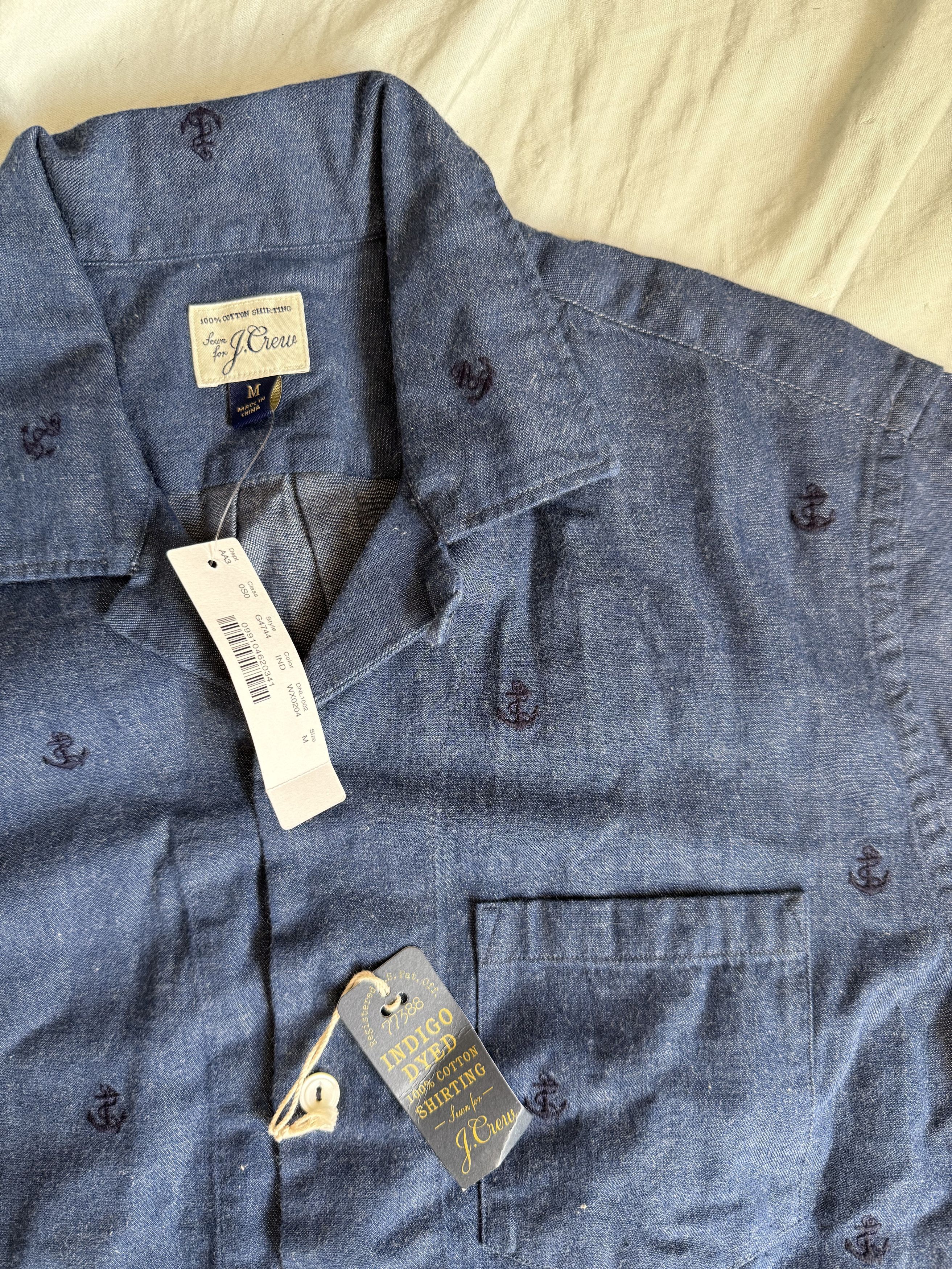 J.Crew J. Crew indigo chambray S/S Button Up Shirt med $89.50 Size US M / EU 48-50 / 2 - 1 Thumbnail