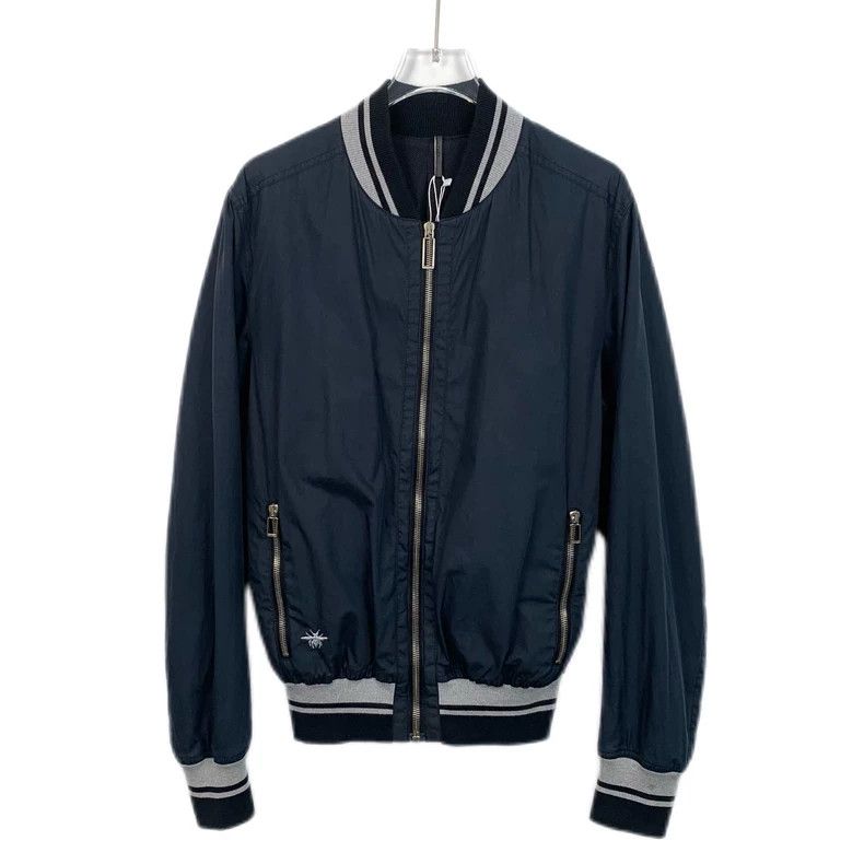 Dior Dior Dark blue bee embroidery cotton zipper jacket 2501-Nex Size US S / EU 44-46 / 1 - 1 Thumbnail