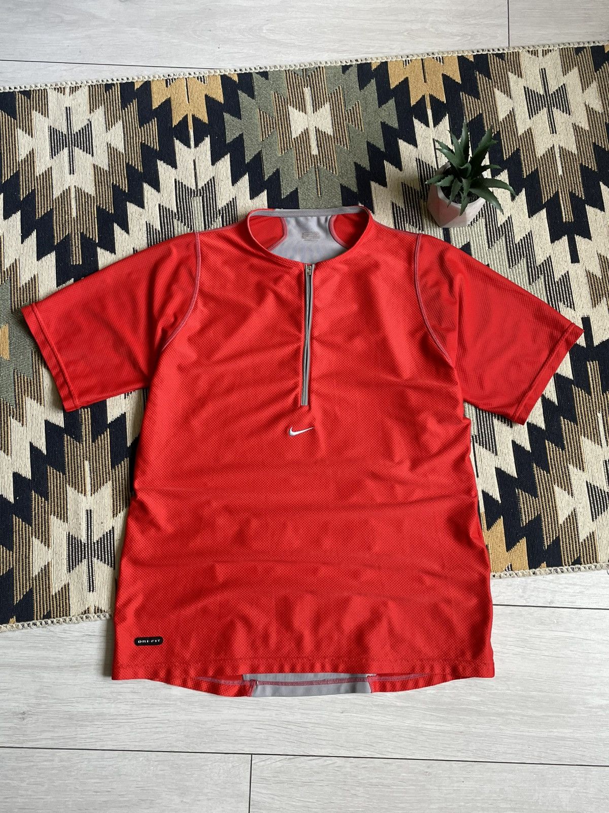 Nike × Vintage Vintage Nike 1/3 Zip Center Logo Dri-Fit T-shirt Size US M / EU 48-50 / 2 - 1 Thumbnail