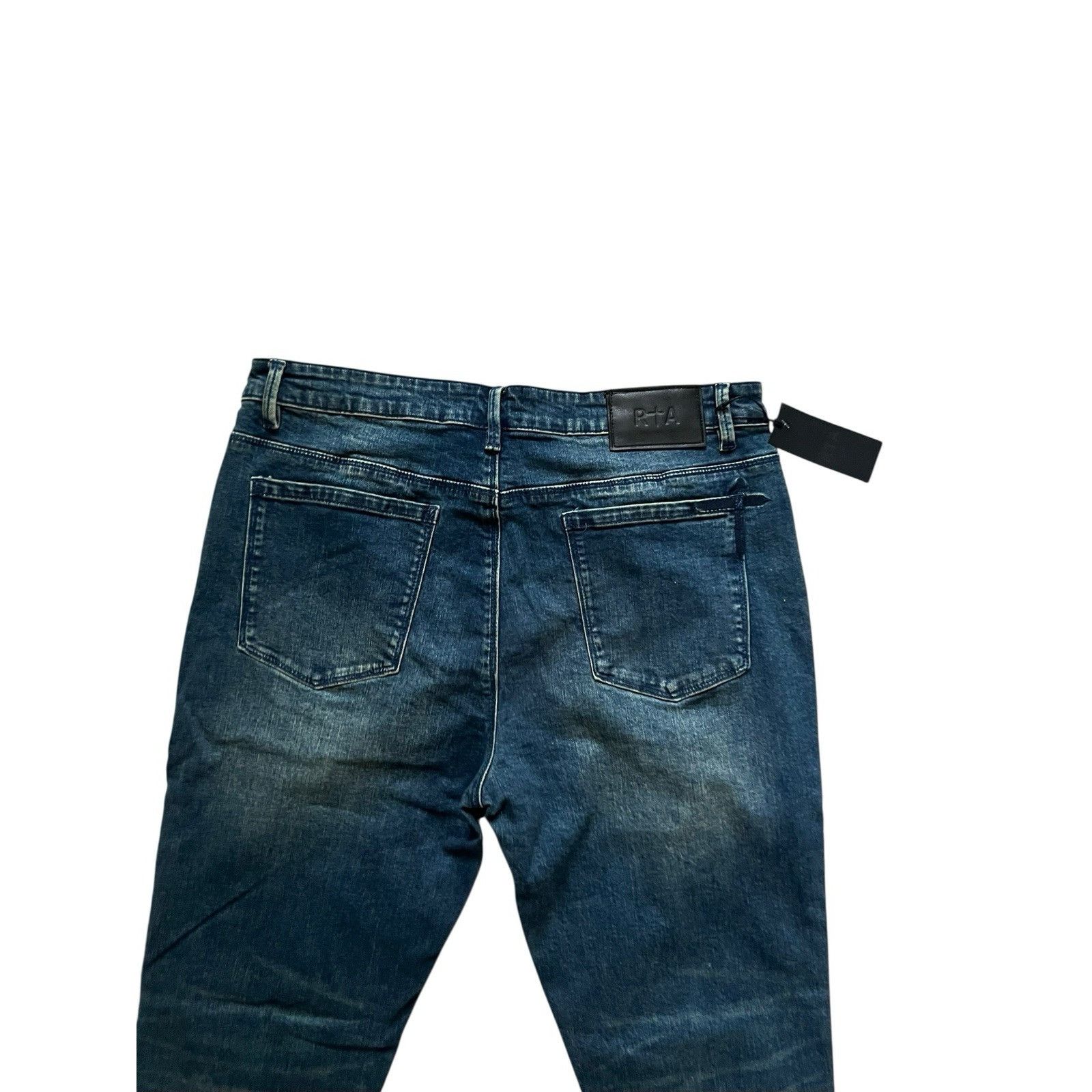 Rta RtA Mens Logo Whiskered Jeans Slim Blue $265 Size 38/32 Size US 38 / EU 54 - 6 Thumbnail