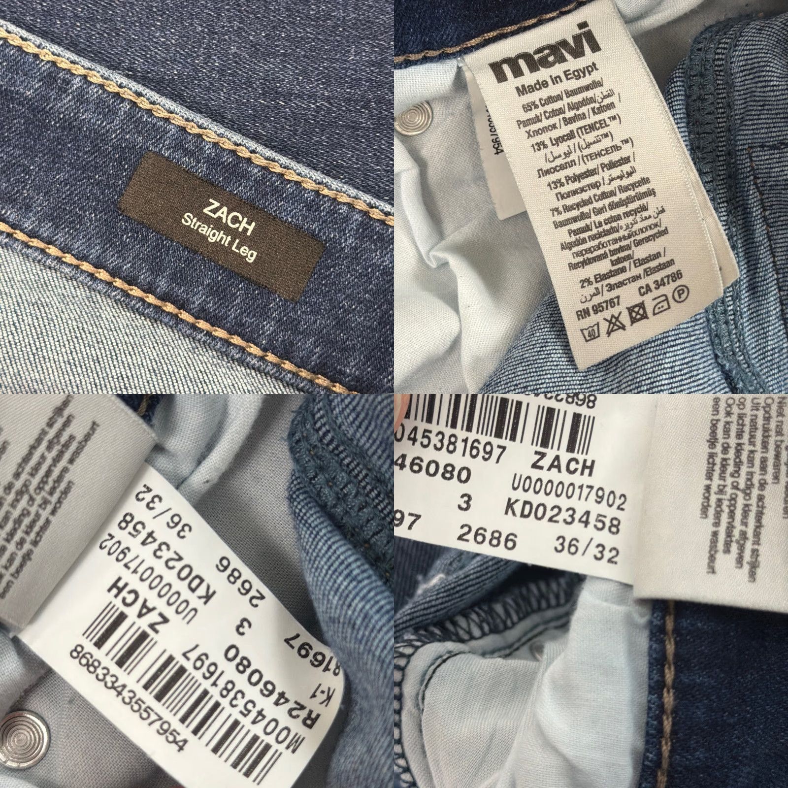 Vintage Mavi Jeans Mens 36 Straight Leg Low Rise Regular Dark Wash Denim Stretch Zach Jeans Mens Regular 36 Dark Blue Cotton Blend Logo 29 Inseam 34 Waist Size US 36 / EU 52 - 9 Thumbnail