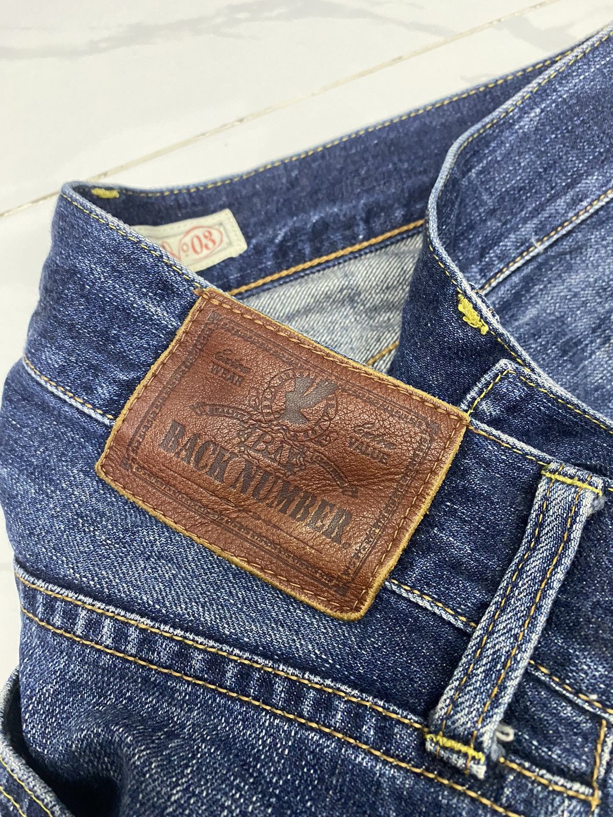 Hysteric Glamour × Japanese Brand VINTAGE BACK NUMBER BAGGY DISTRESSED DENIM JEANS Size US 31 - 8 Thumbnail