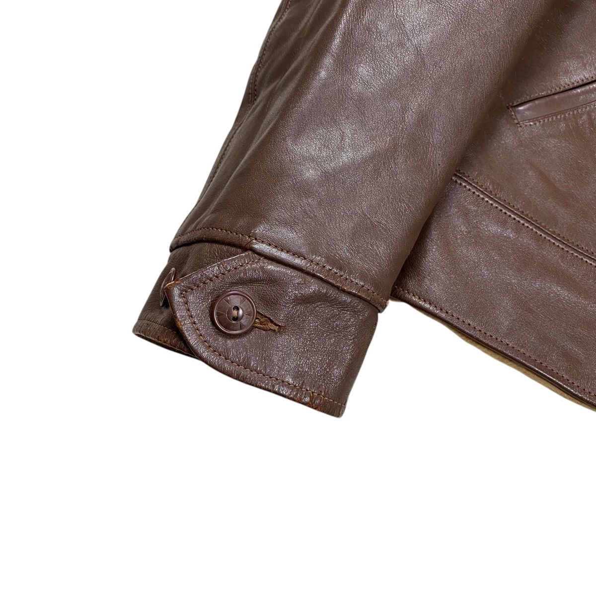 The Real McCoy's Rare Vintage 30s Joe McCoy Horeside Leather Sports Jacket Size US L / EU 52-54 / 3 - 3 Thumbnail