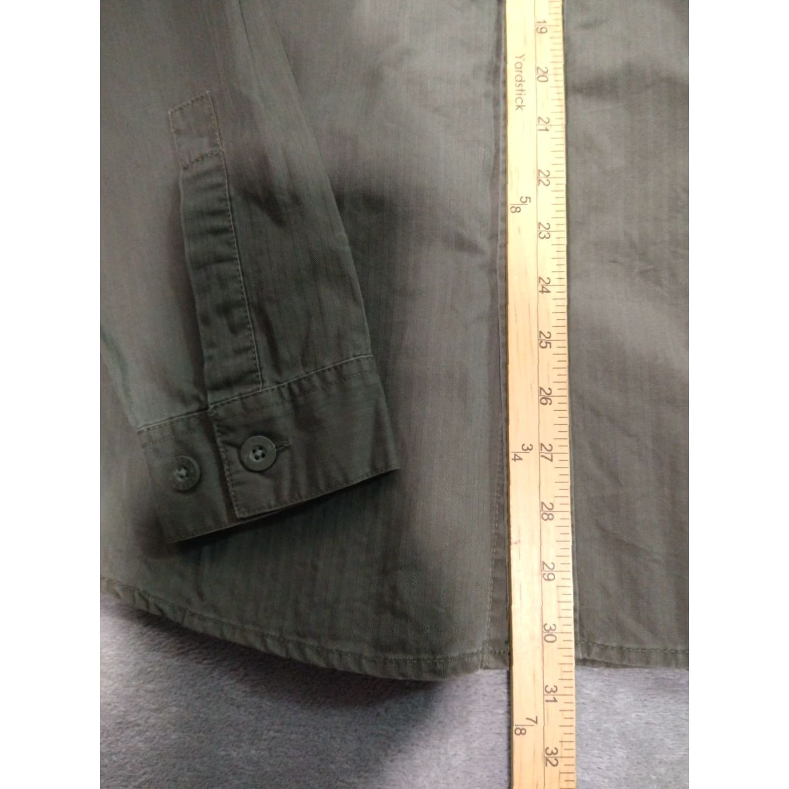 Point Zero VINTAGE Point Zero Shirt Mens XL Green Army Graphic Button Up Long Sleeve Cotton Size US XL / EU 56 / 4 - 4 Thumbnail