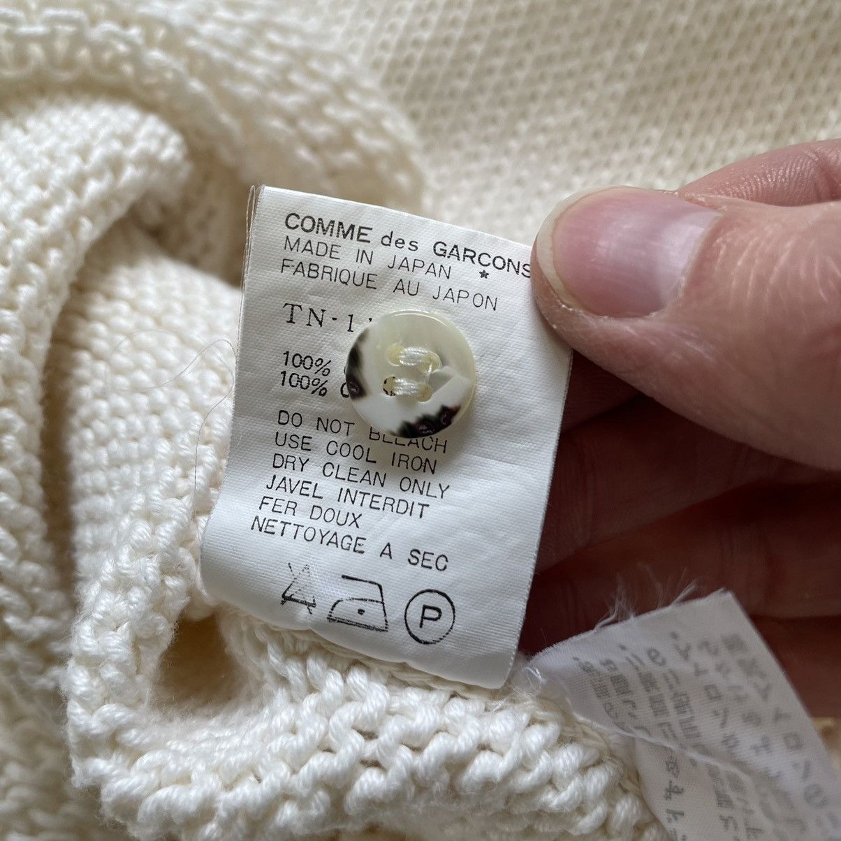 Comme des Garcons S/S 1993 Flared Hem Knit Cotton Cardigan Size M / US 6-8 / IT 42-44 - 9 Thumbnail