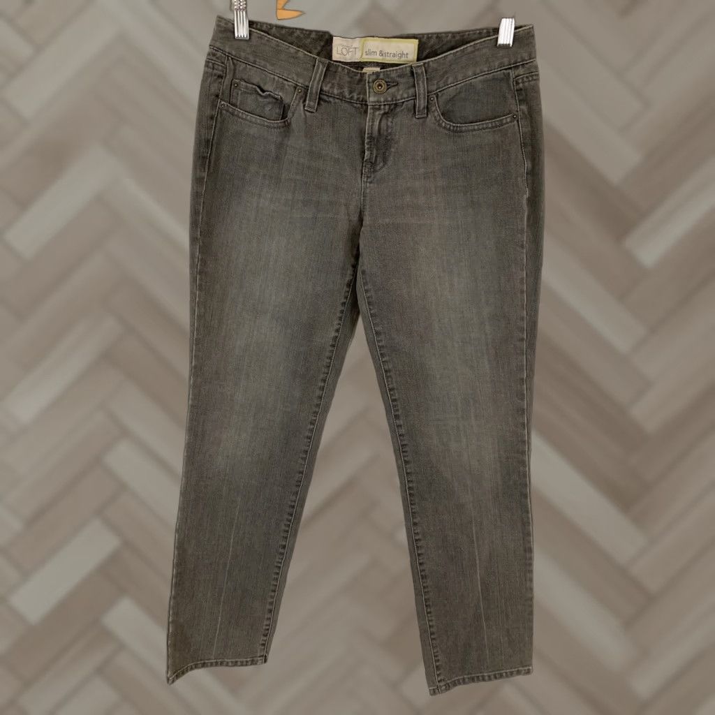 Ann Taylor Ann Taylor Loft Jeans Slim Straight Gray Wash Denim Women Size 4 Slim fit, Regular, Gray, Jeans, Women, 4 Size 27" / US 4 / IT 40 - 1 Thumbnail