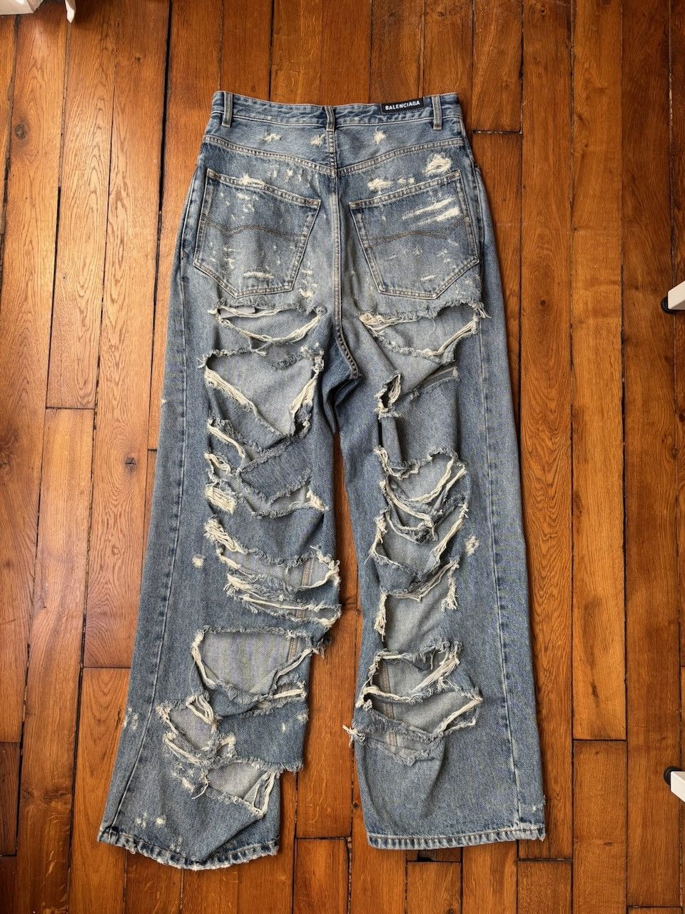 Balenciaga Balenciaga super destroyed denim pants | Grailed