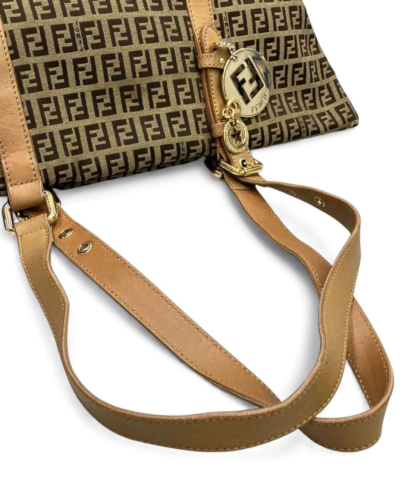 Fendi Fendi - Monogram Canvas Tote Bag with Leather Straps Size ONE SIZE - 4 Thumbnail