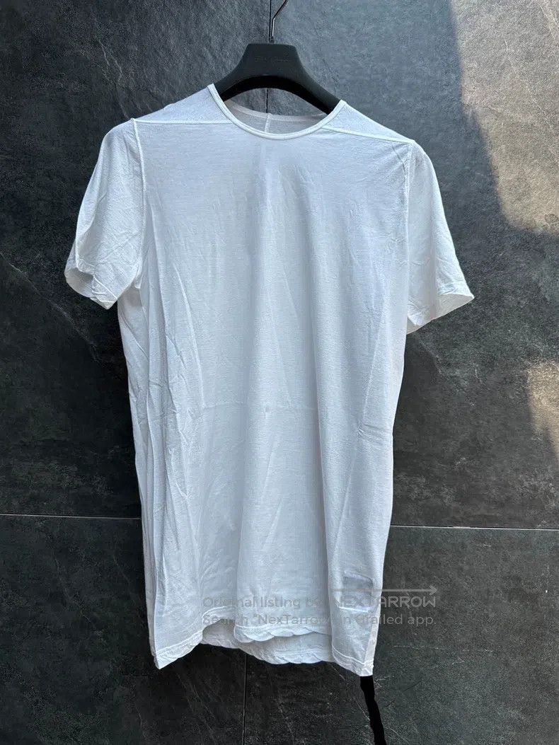 Rick Owens RICK OWENS White cotton knit basic short-sleeved T-shirt Size US S / EU 44-46 / 1 - 1 Thumbnail