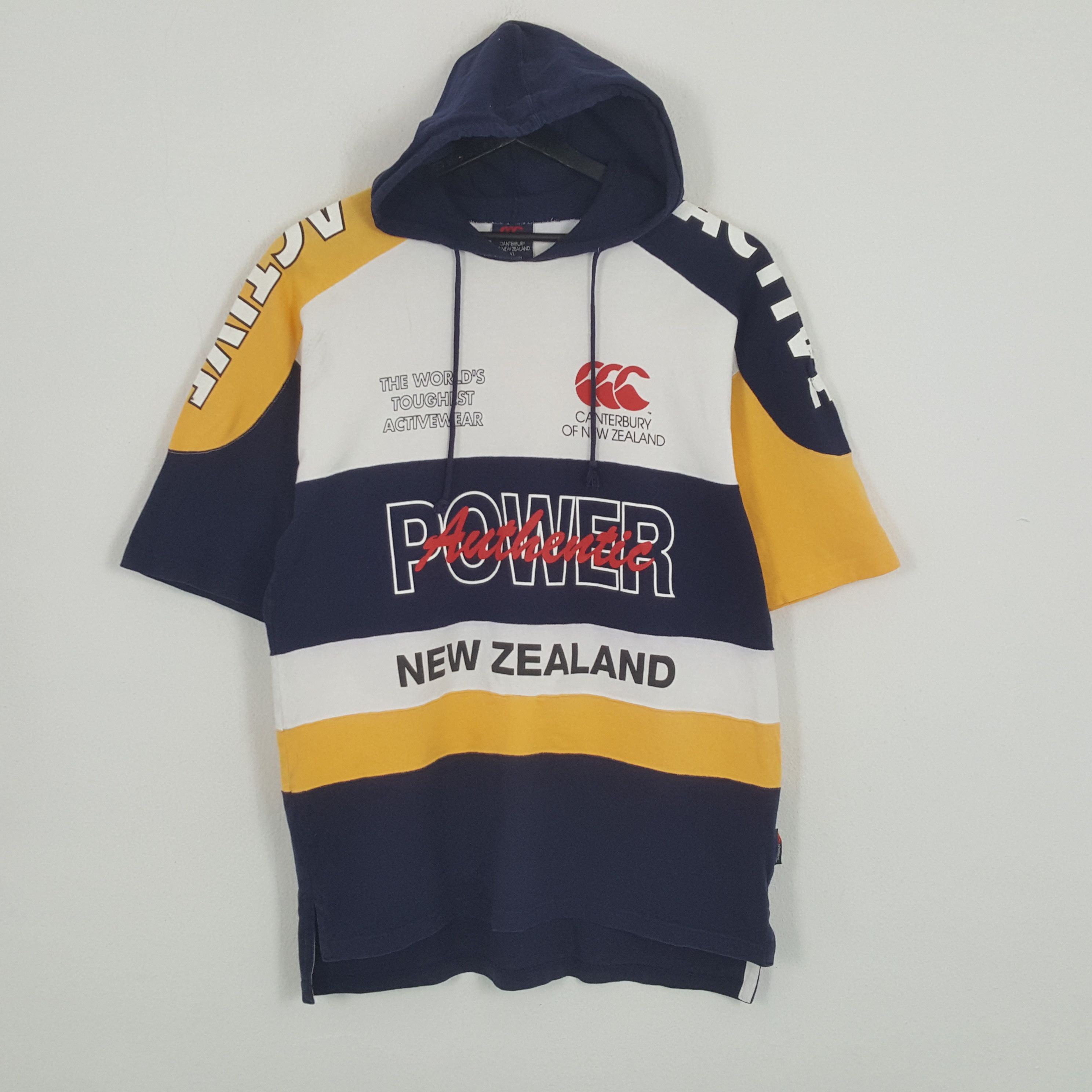 Canterbury of New Zealand × Vintage CANTERBURY OF NEW ZEALAND Nice Design Short Sleeve Hoodies Size US M / EU 48-50 / 2 - 1 Thumbnail