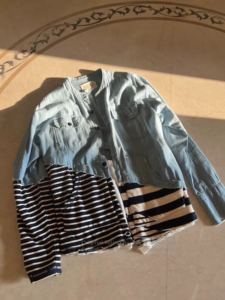 Greg Lauren Patchwork Denim Shirt
