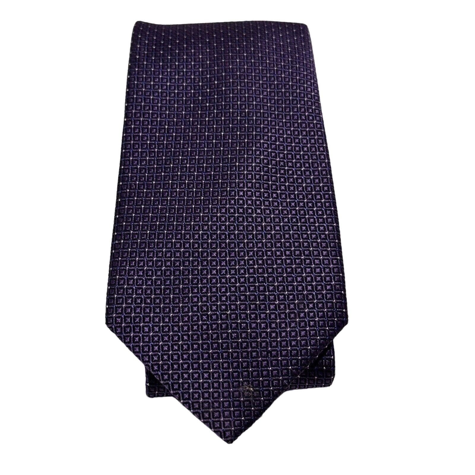 Van Heusen Van Heusen Silk Tie Purple Geometric Men 59 x 3” 100% Silk Size ONE SIZE - 3 Thumbnail