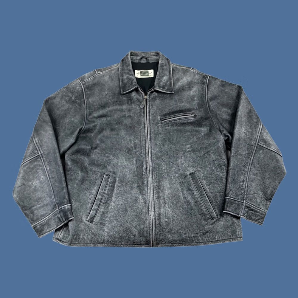Eddie Bauer Eddie Bauer Leather Bomber Jacket Mens XL Gray Distressed Faded Size US XL / EU 56 / 4 - 1 Thumbnail