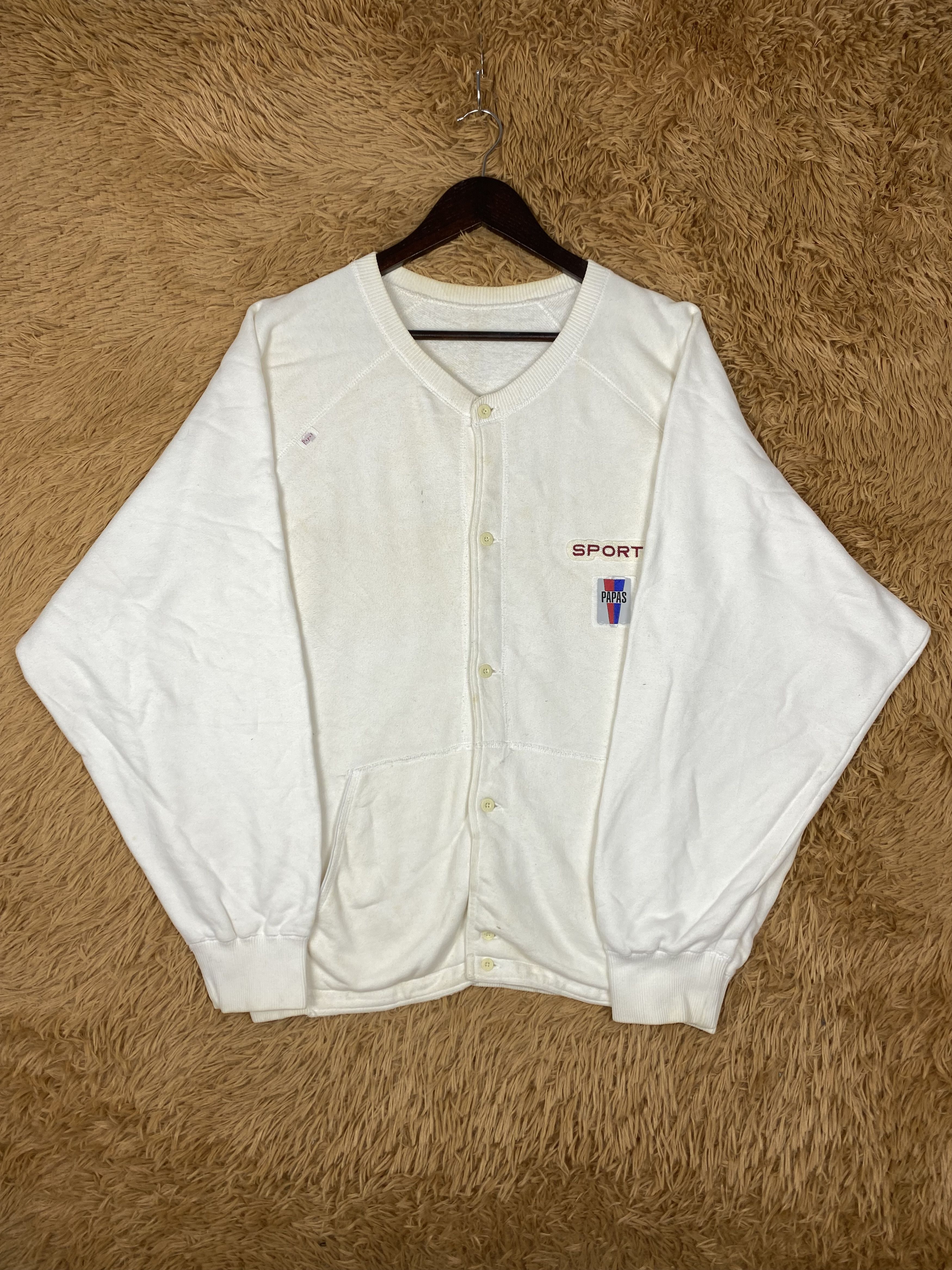 Japanese Brand Vintage Papas Button Up Sweatshirts DJ05016 Size US XL / EU 56 / 4 - 4 Thumbnail