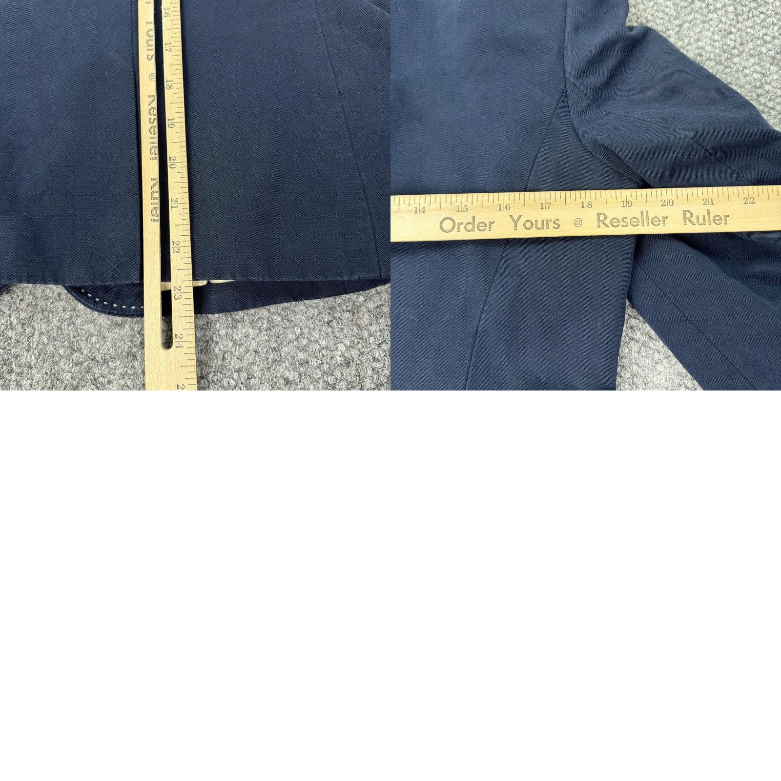 Talbots Talbots Petites Blazer Womens 12 Navy Cotton Linen Lined Jacket Contrast Stitch Size XL / US 12-14 / IT 48-50 - 8 Thumbnail