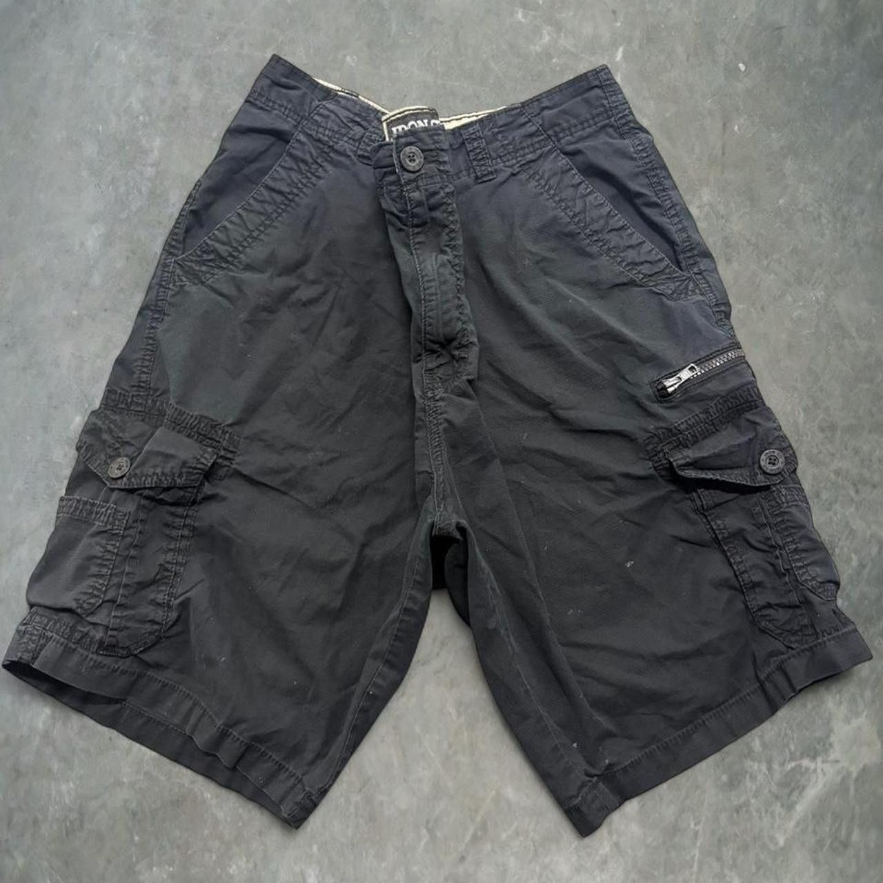 Iron Co. Crazy Vintage Y2K/2000s Black Grunge Cargo Shorts! Size US 40 / EU 56 - 1 Thumbnail
