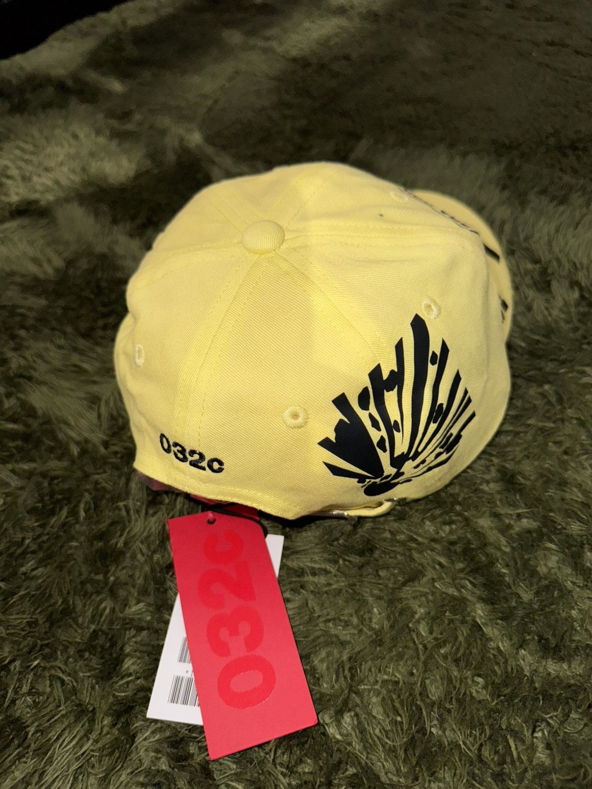 032c [OS] 032c Logo Embroidery “WARNING” Cap Yellow Size ONE SIZE - 4 Thumbnail