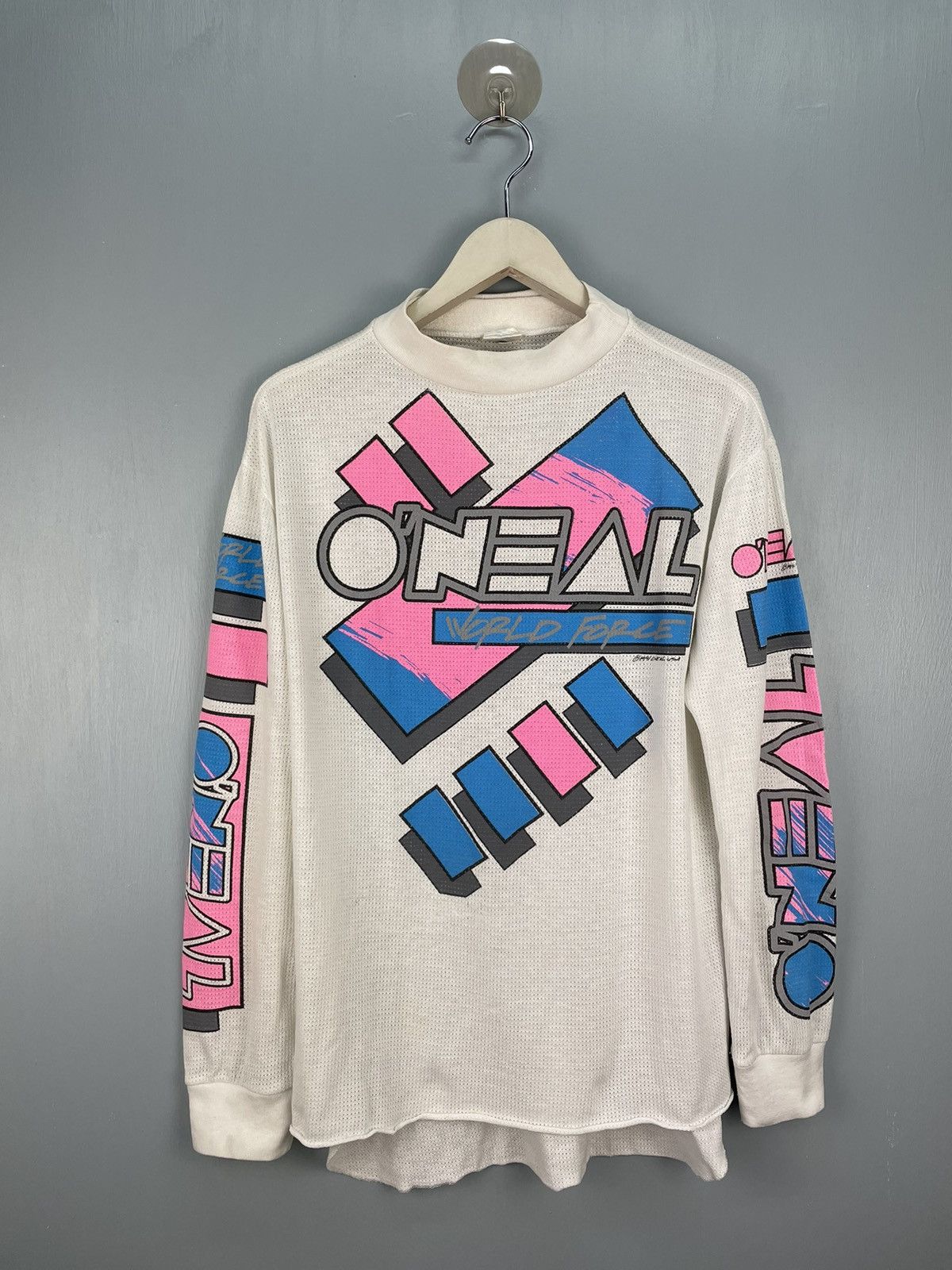 image of Vintage 90's O’Neal Usa Motocross Jersey in White, Men's (Size Medium)