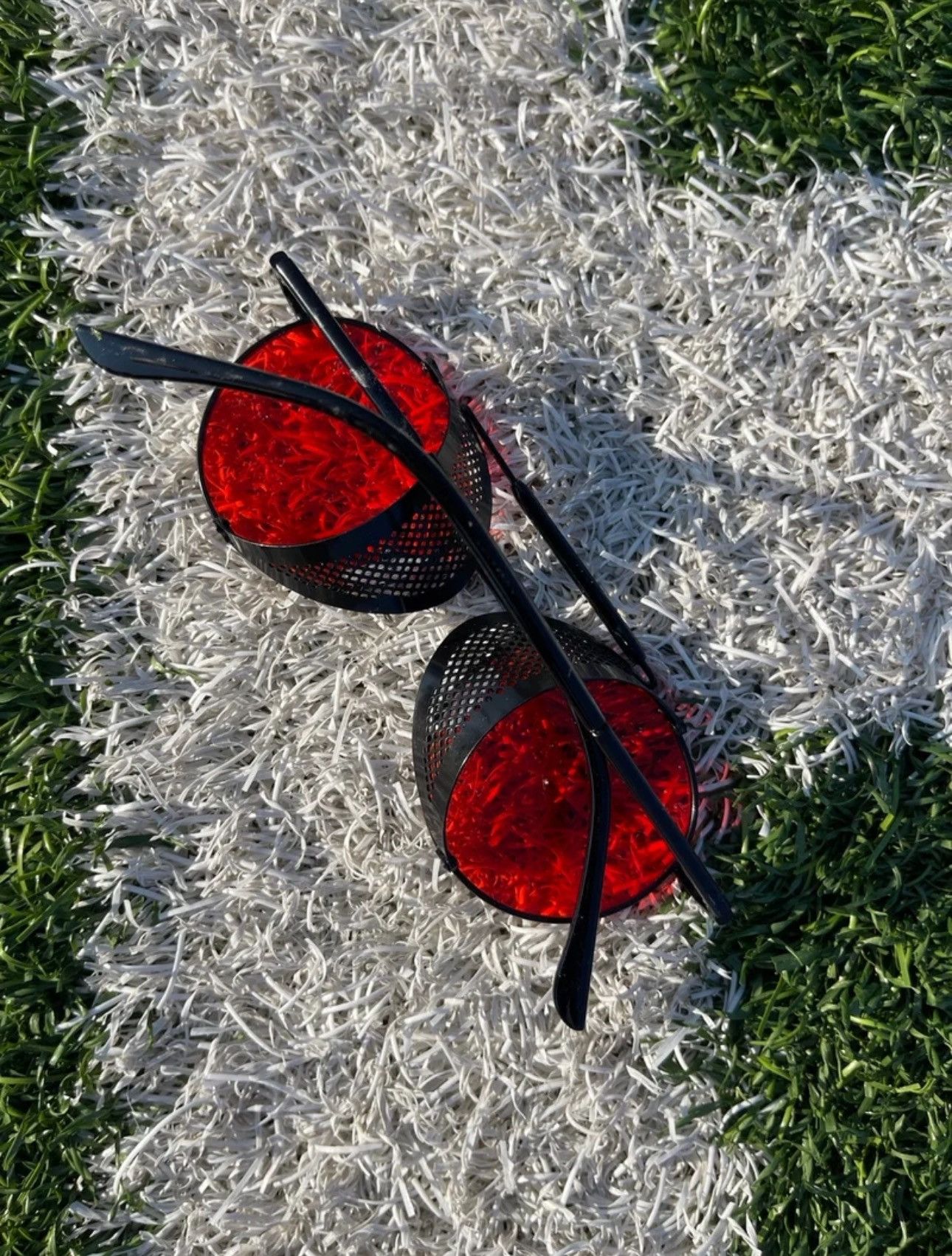 Vintage Vintage Red Lens Round Steampunk Sunglasses Size ONE SIZE - 9 Thumbnail