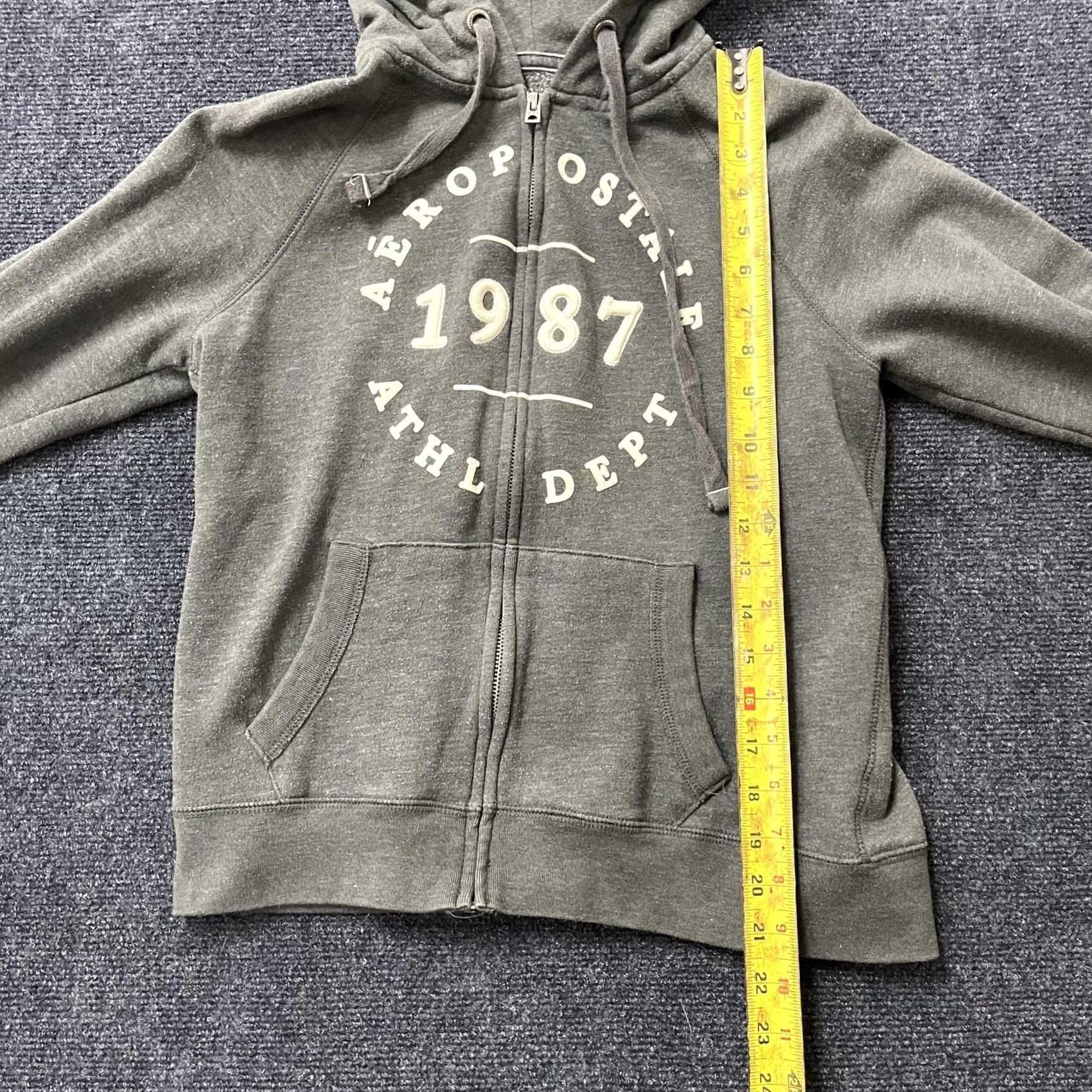 Aeropostale VINTAGE Aeropostale Hoodie Womens M Gray 1987 ATHL DEPT Full Zip Fleece Graphic Size M / US 6-8 / IT 42-44 - 5 Thumbnail